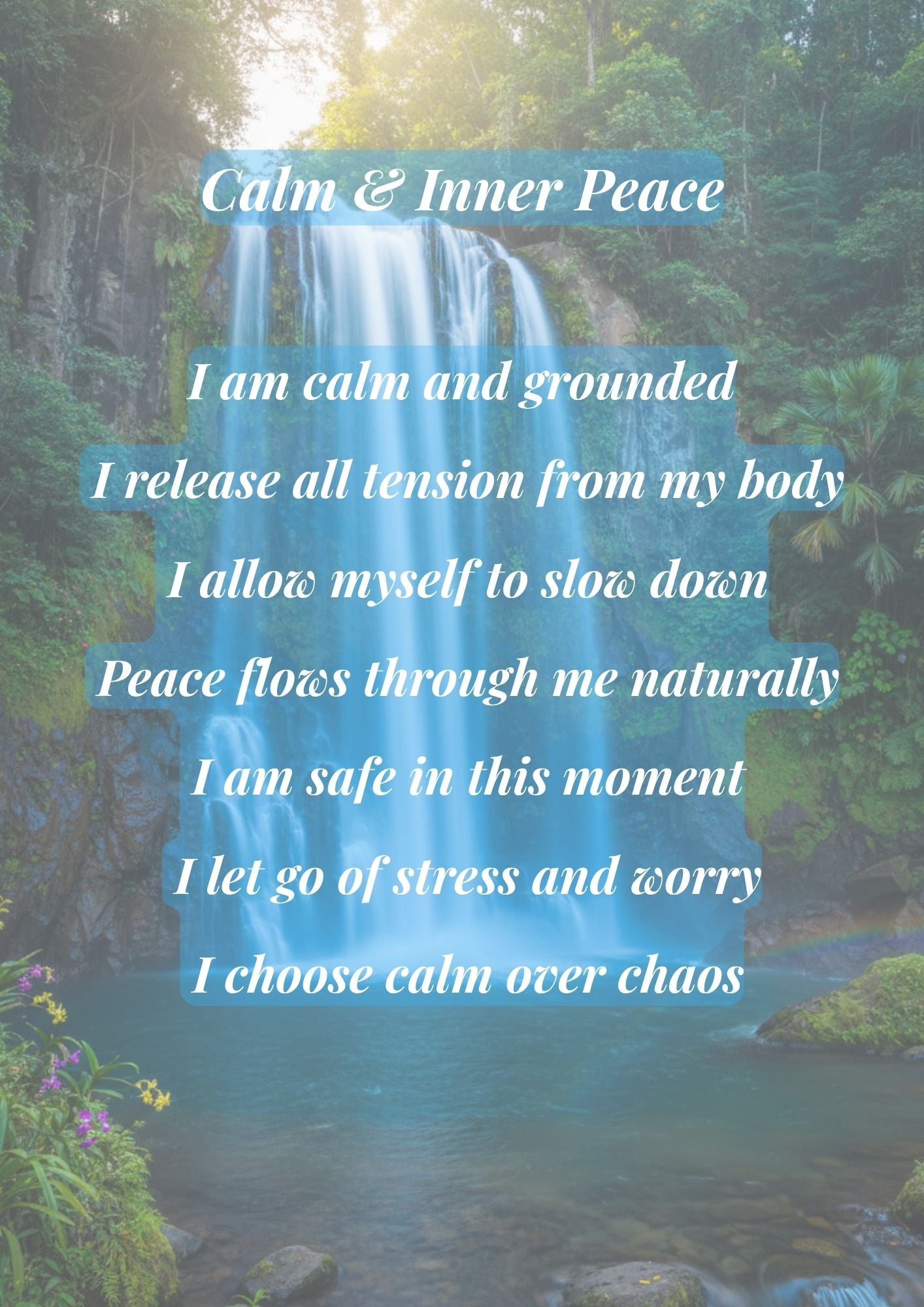 9.09 Calm Inner Peace Affirmation Printable Wall Art, Stress Relief Quote Poster, Mindfulness Decor, Anxiety Calm Print, Meditation Wall Art