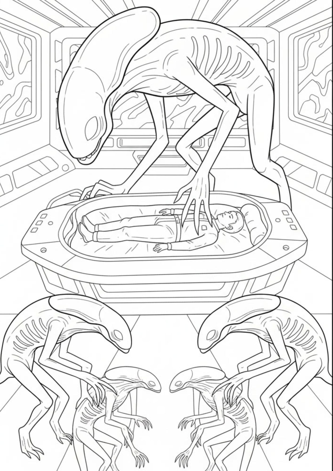 8.06 "19 Pages" Alien Space Coloring Book for Ages 12–14