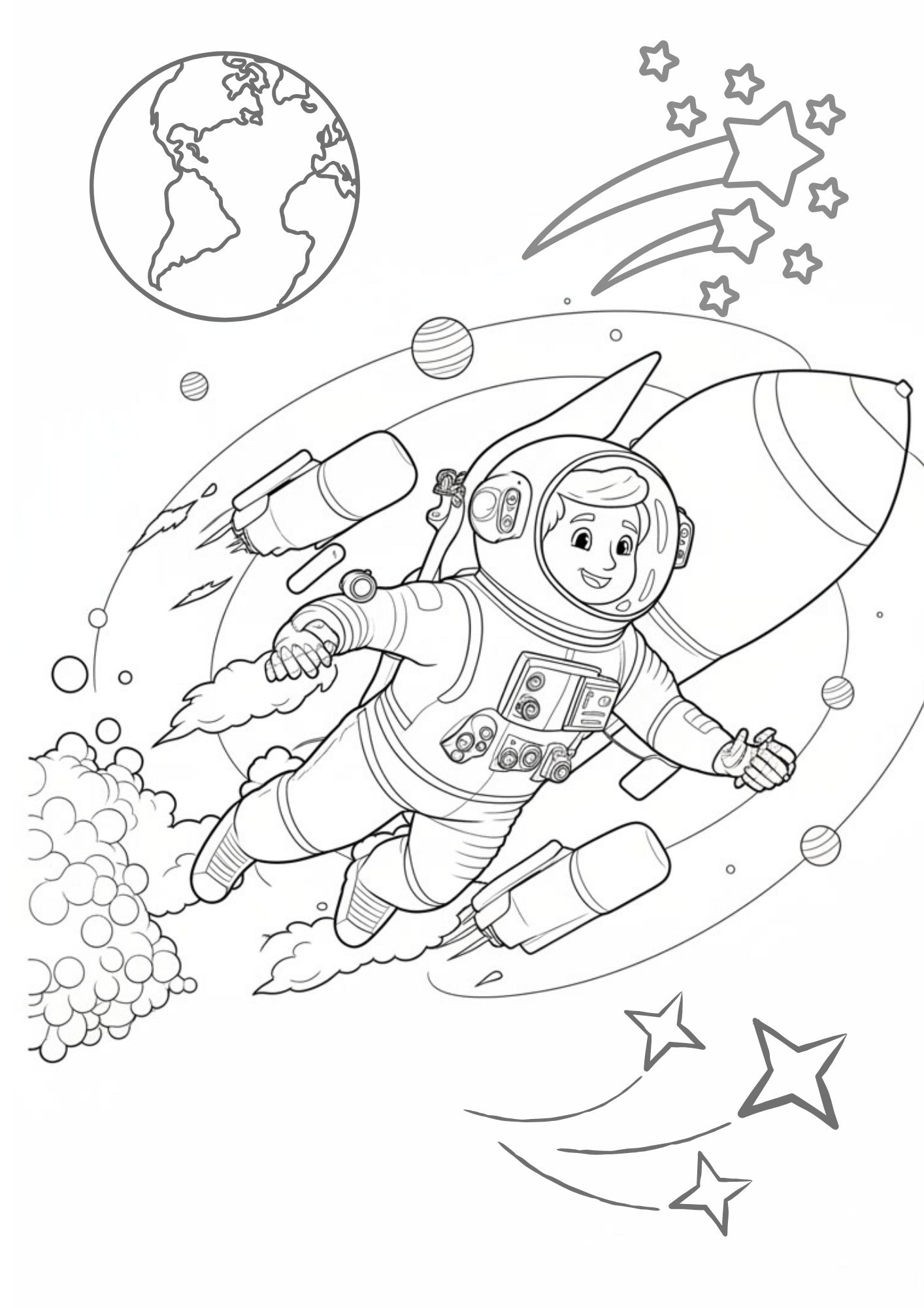 8.04 "24 Pages" Fun Space & Friendly Aliens Coloring Book for Kids (Ages 4-8)