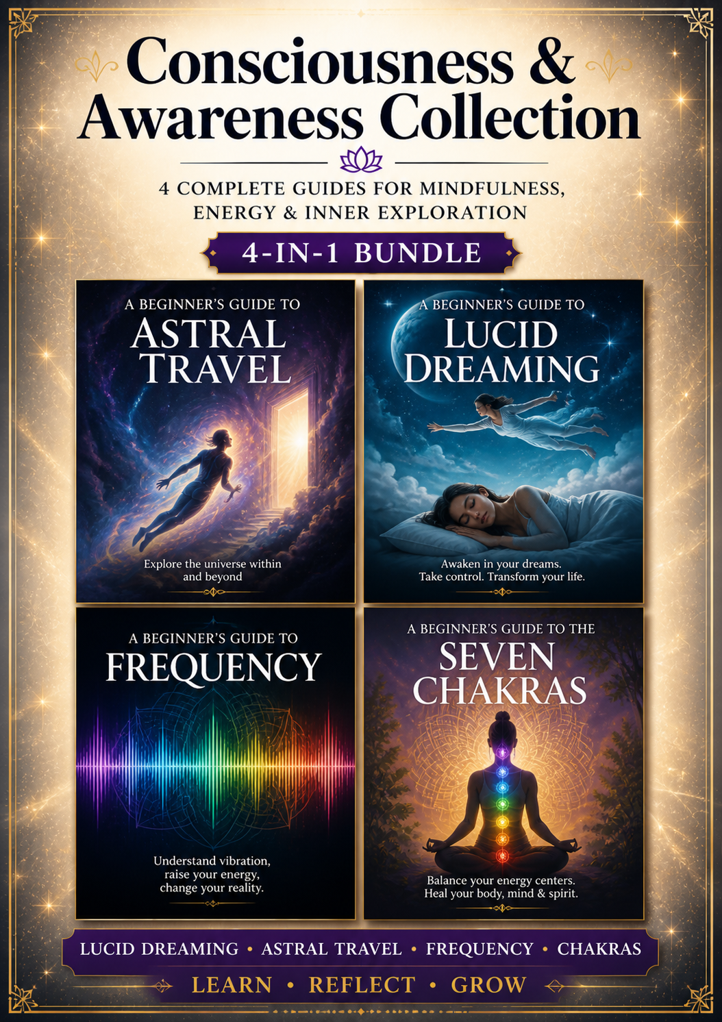 14.08 "39 Pages of information" Mindfulness & Energy Awareness Bundle – 4 Beginner Guides to Consciousness & Inner Exploration