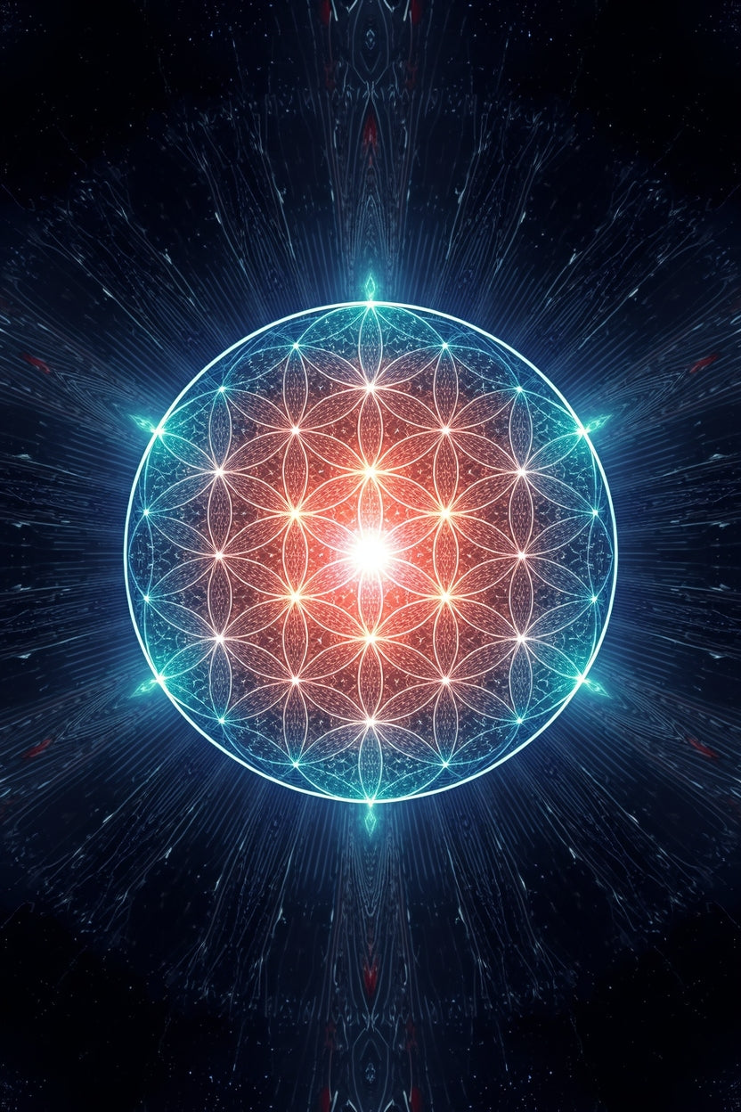 Sacred Geometry Light Mandala | Energy Balance & Meditation Wall Art