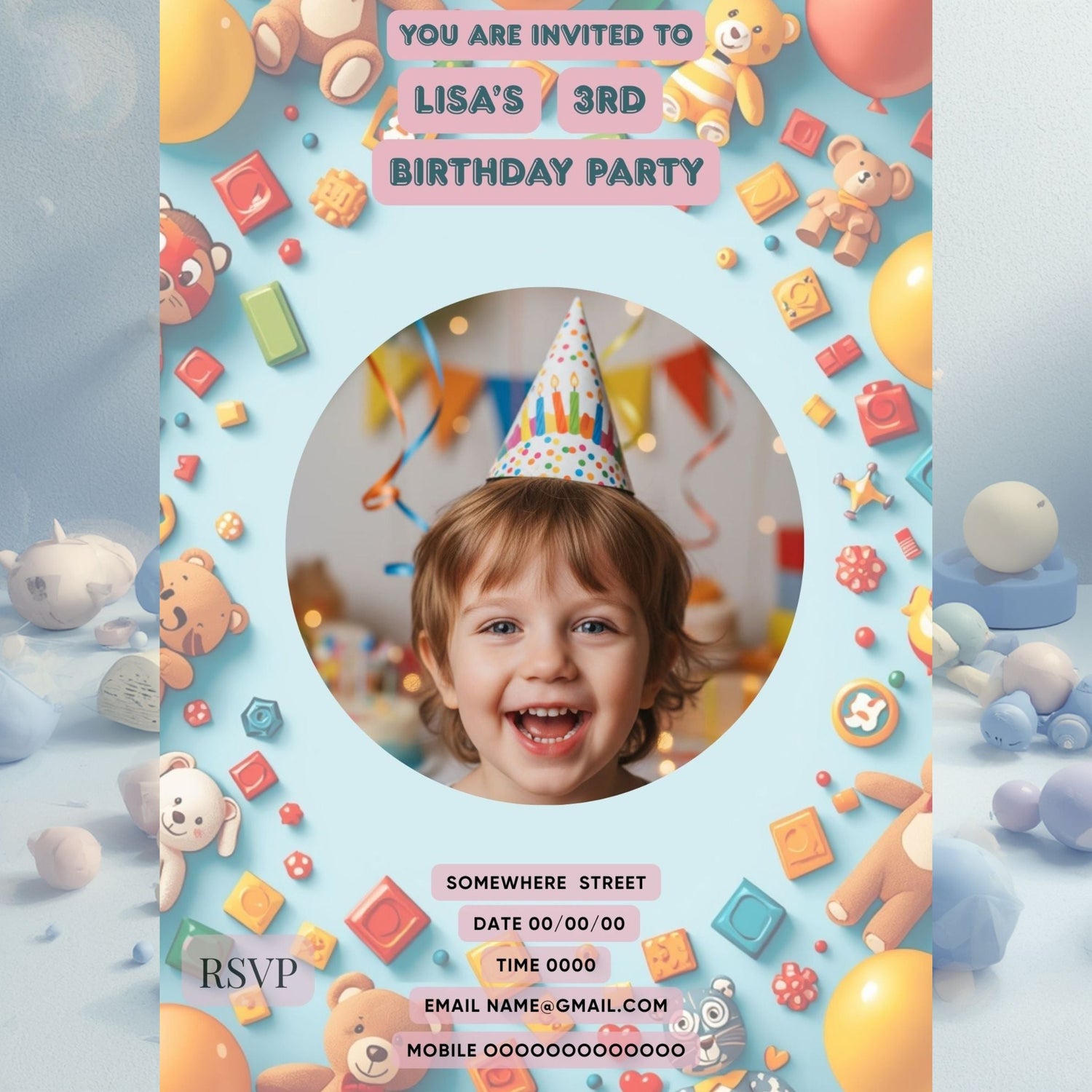 7. Children’s Birthday Invitations – Fun & Colourful Designs