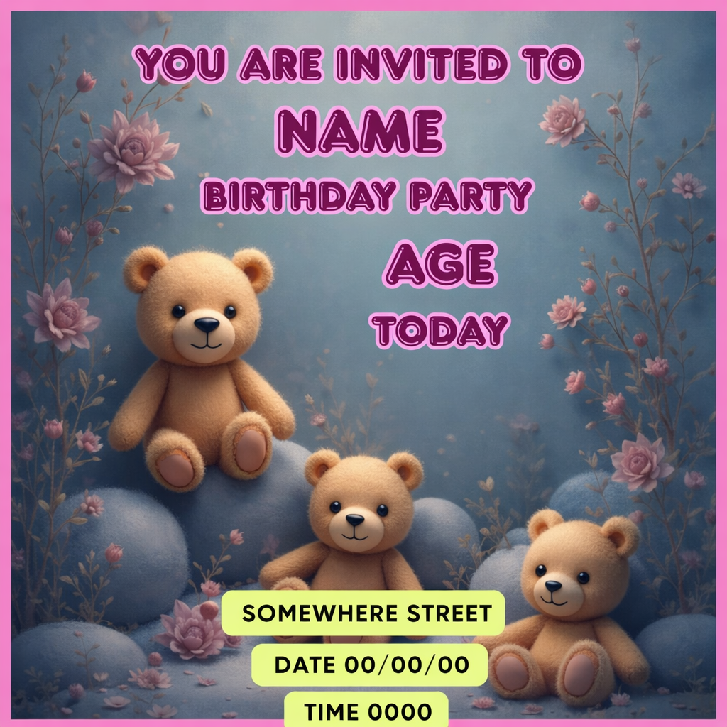 Children’s Birthday Invitations – Fun & Colourful Designs