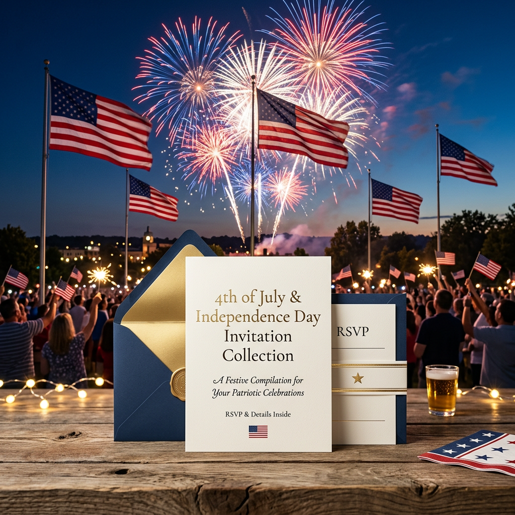 15. 4th of July & Independence Day Invitation Collection – Editable Patriotic Party Invitations