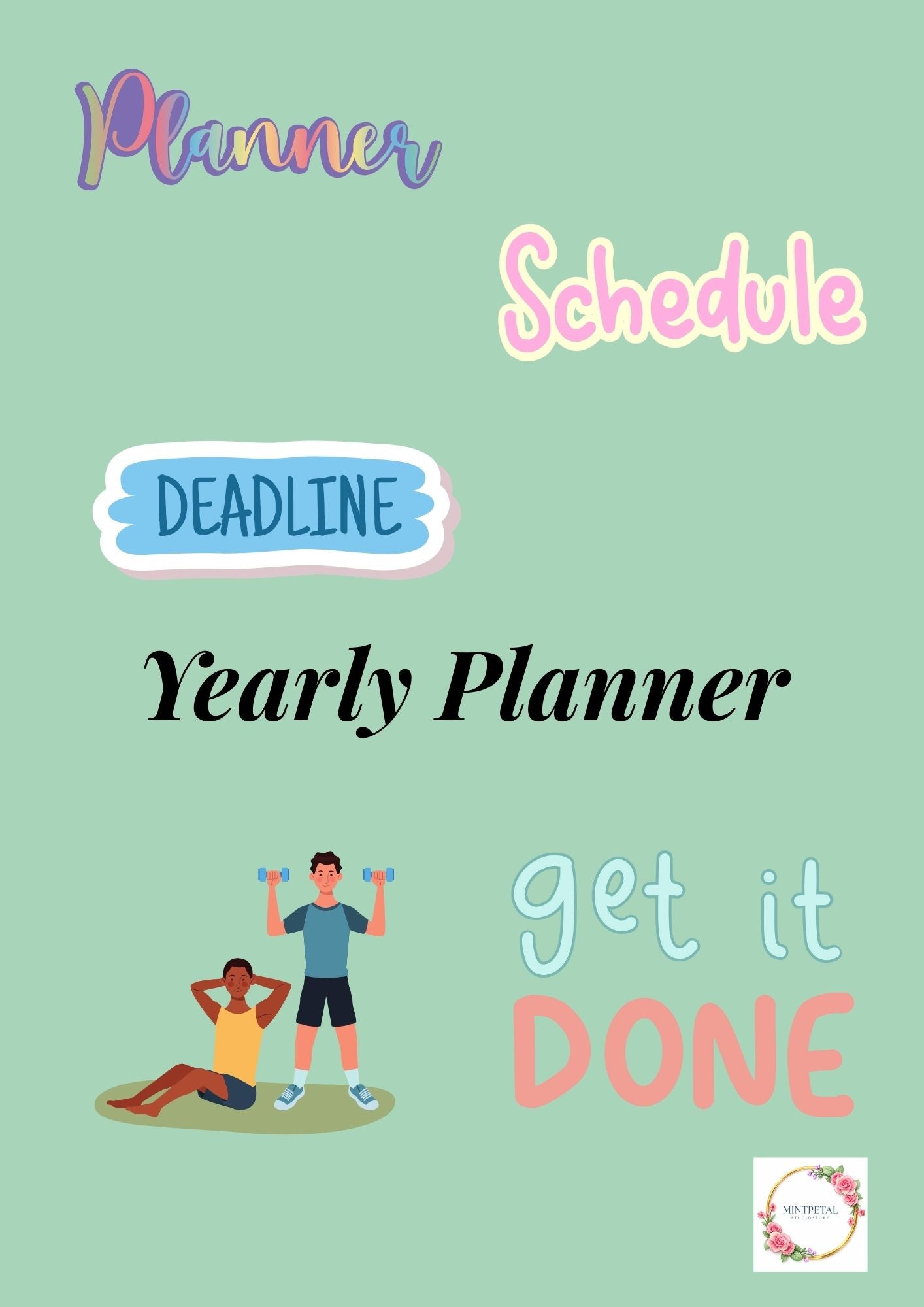 Minimal Work Planner | Editable Canva Planner | Printable Daily Weekly Monthly Planner | Simple Productivity Planner