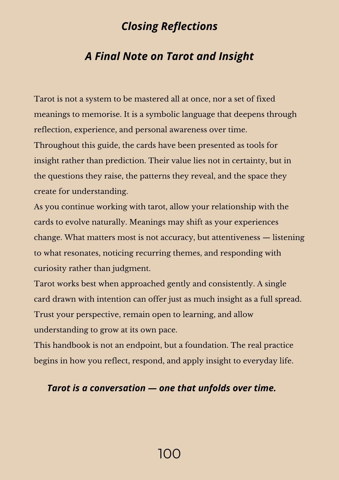 14.01 "90 Pages" The Tarot Handbook: Meaning, Insight & Practice (E-book PDF)