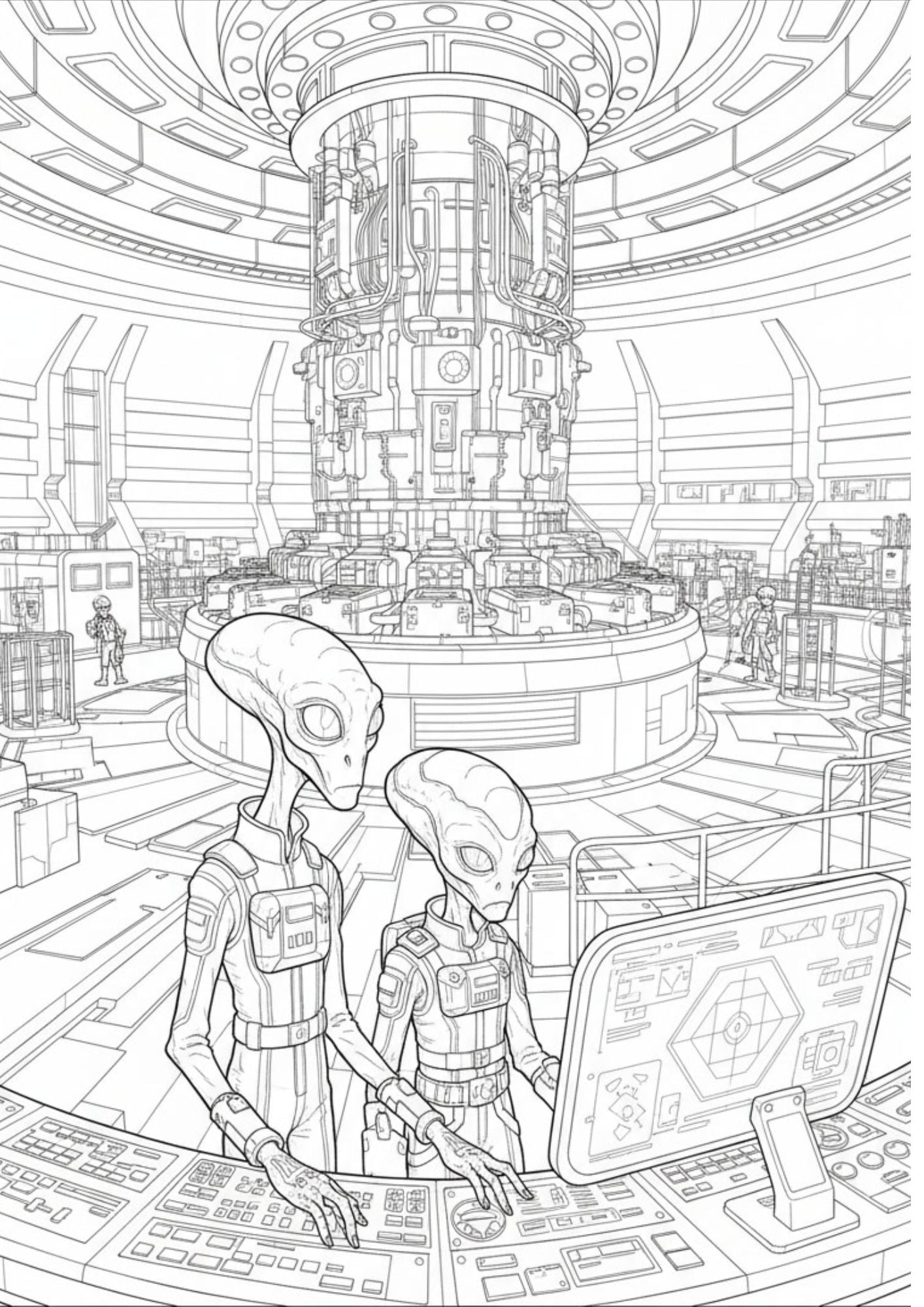Alien Space Coloring Book for Ages 12–14