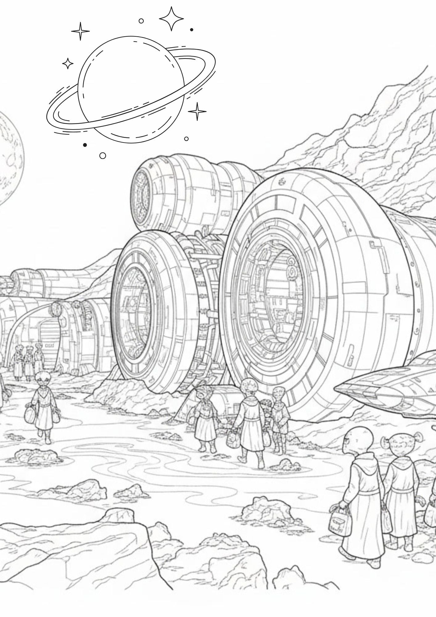 Alien Space Coloring Book for Ages 12–14