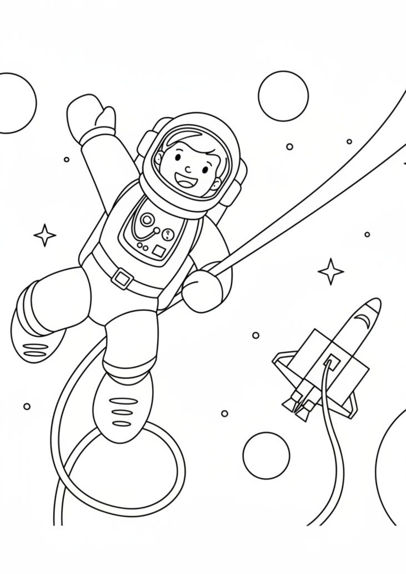 Fun Space & Friendly Aliens Coloring Book for Kids (Ages 5–8)