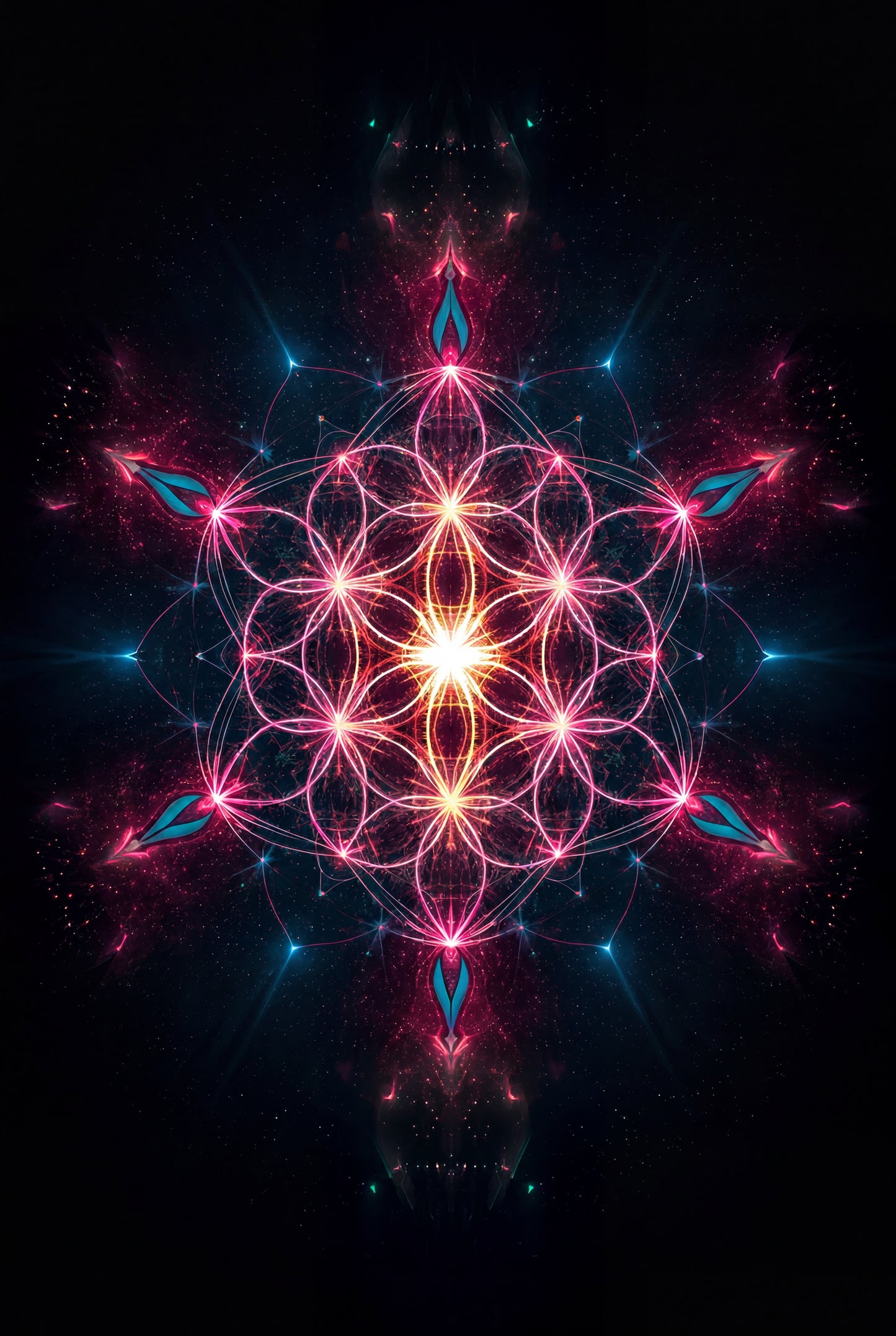 13.02 Sacred Geometry Light Mandala Print – Luminous Energy Balance Wall Art | Spiritual Geometry Meditation Artwork | Digital Download