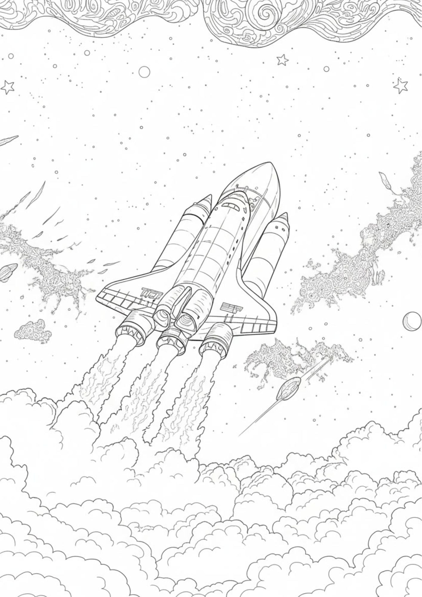 Alien Space Coloring Book for Ages 12–14