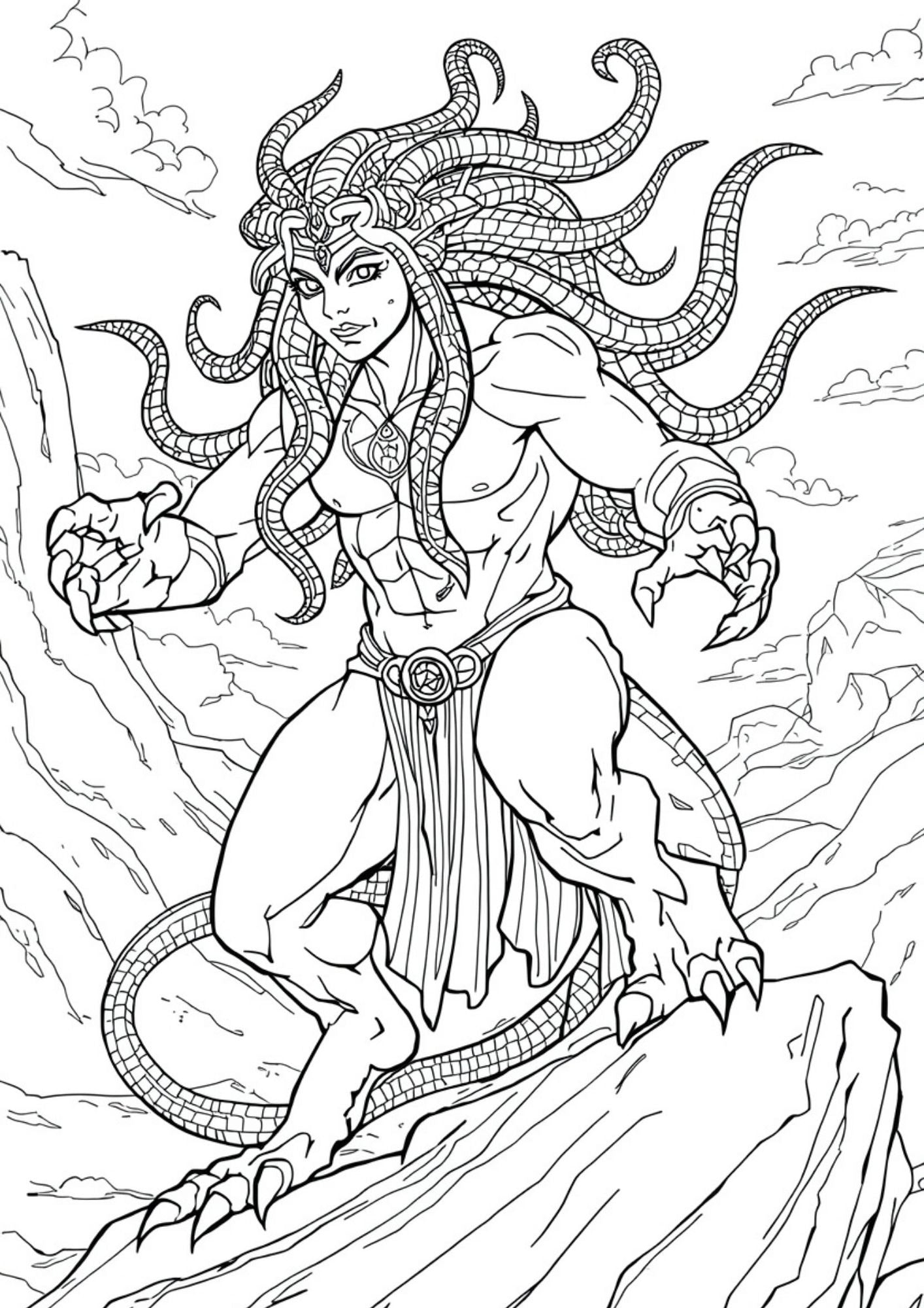 Epic Fantasy Creatures Coloring Book for Kids Ages 8–11