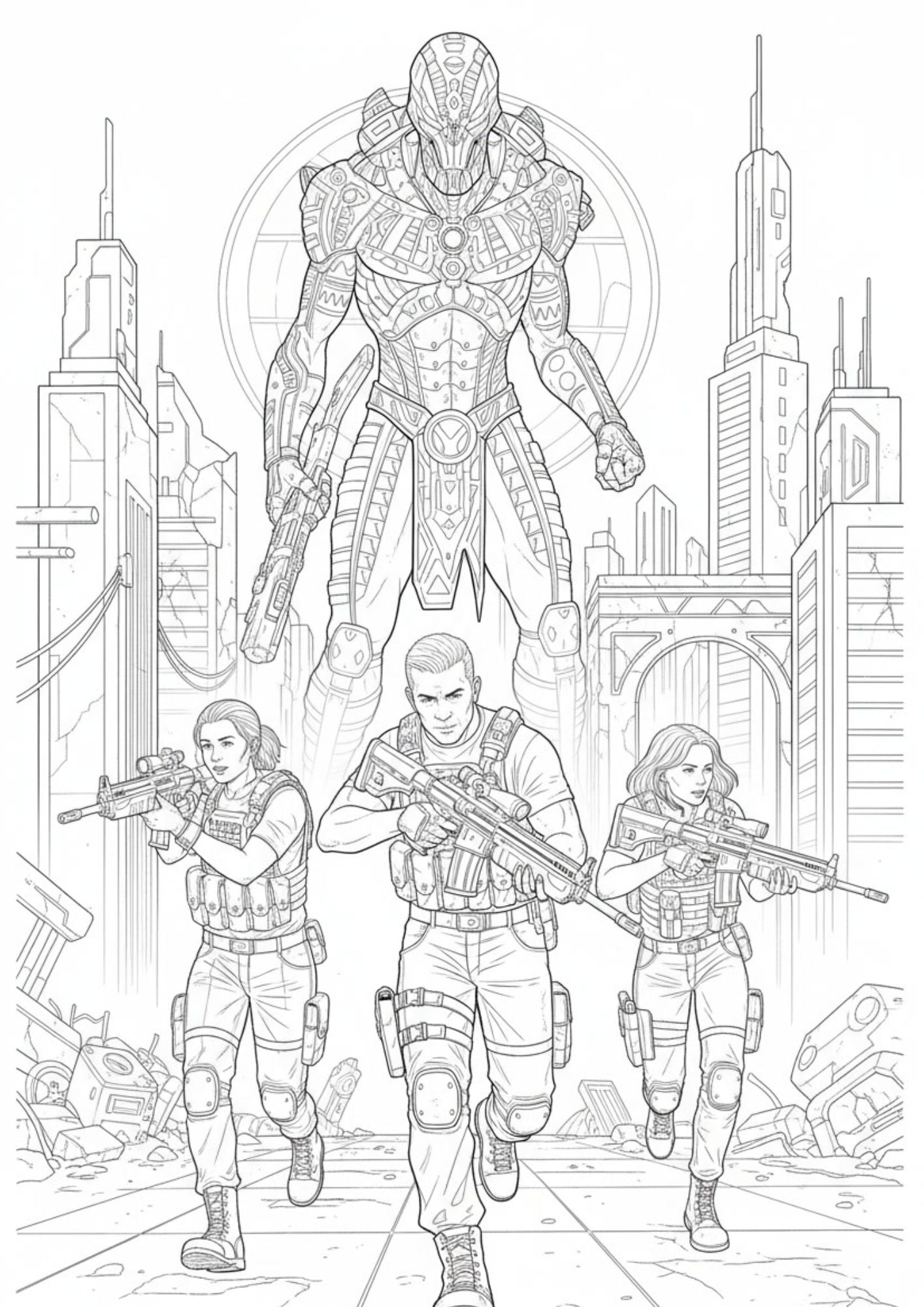 Alien Space Coloring Book for Ages 12–14