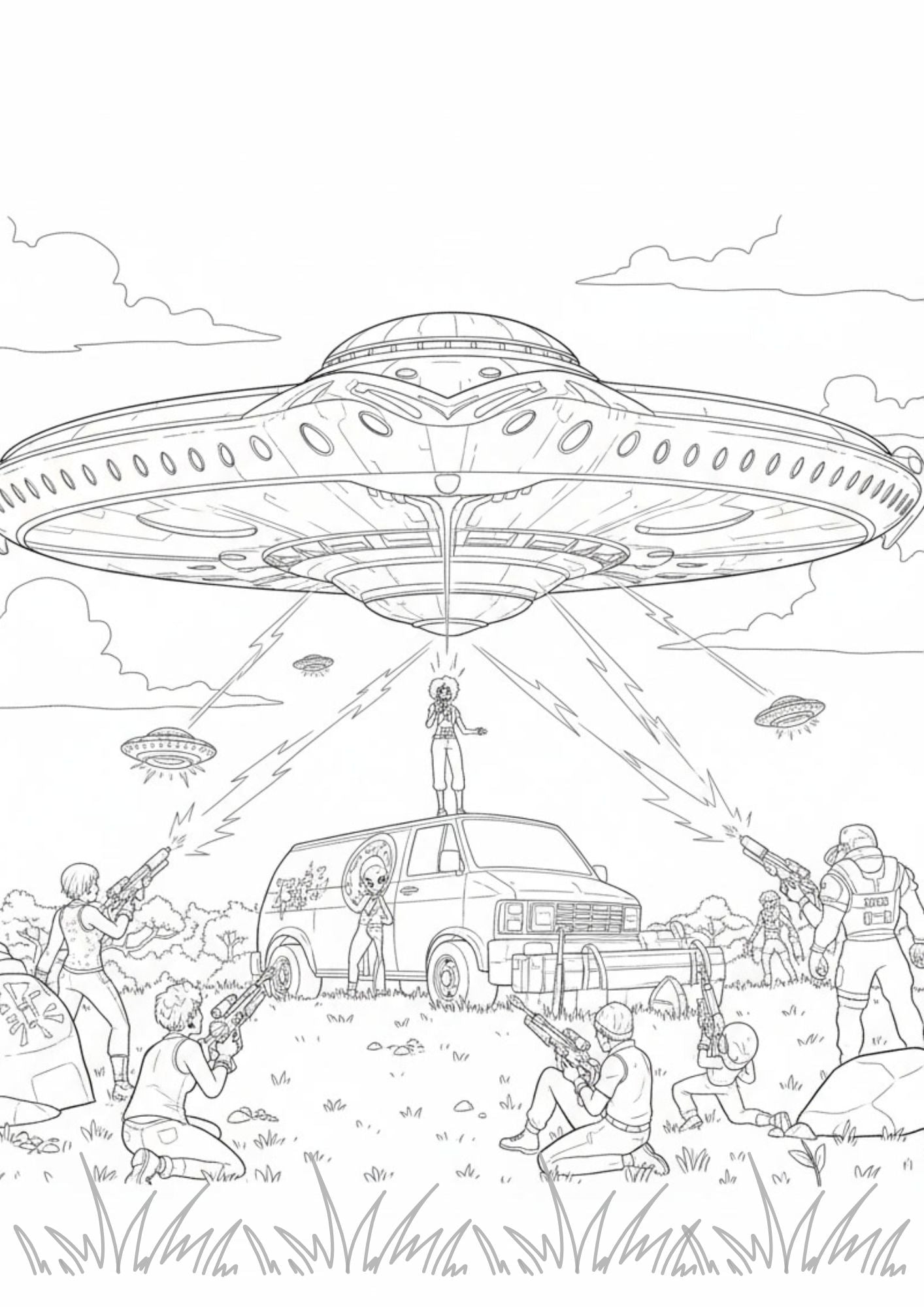 Alien Space Coloring Book for Ages 12–14