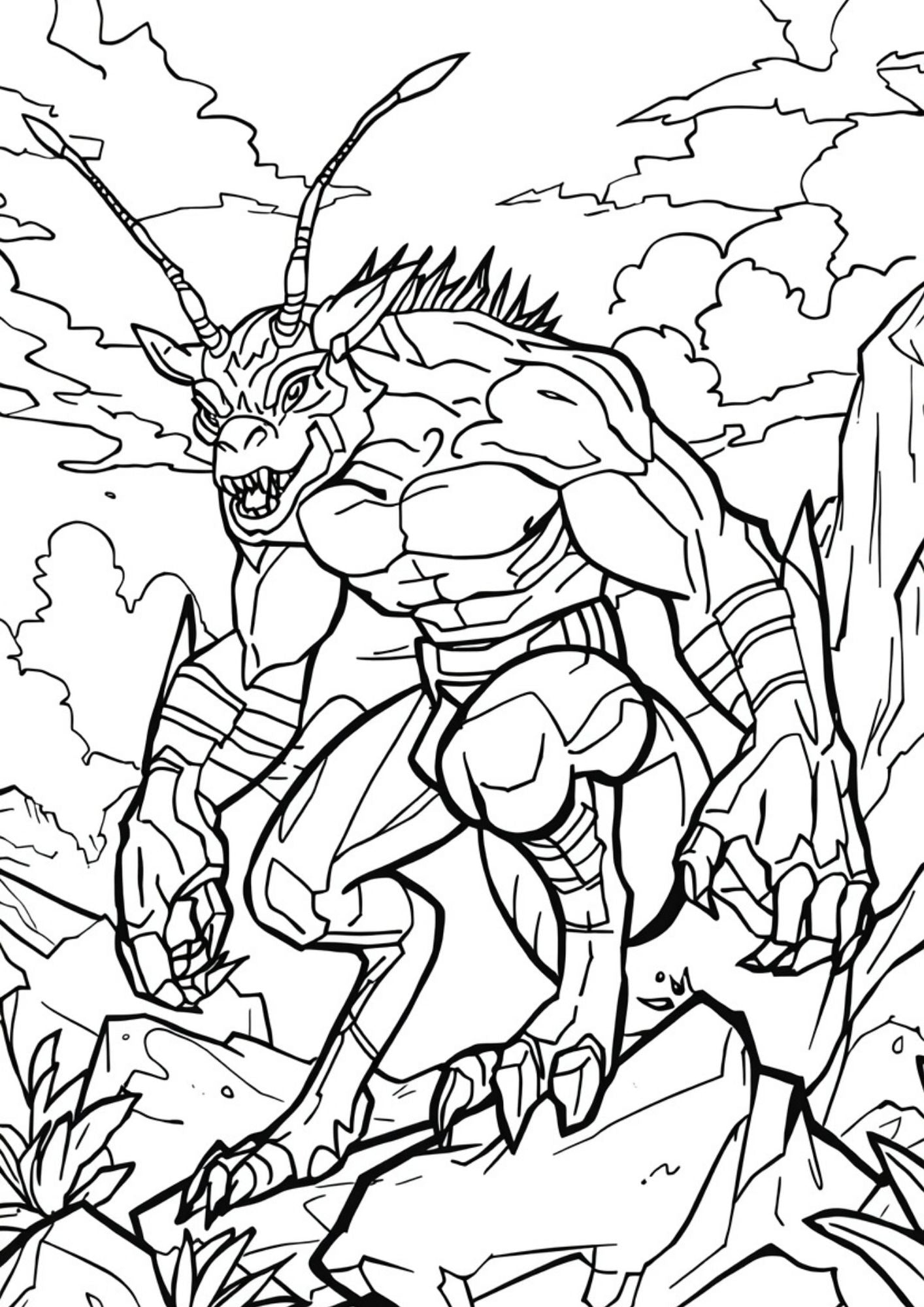 Epic Fantasy Creatures Coloring Book for Kids Ages 8–11