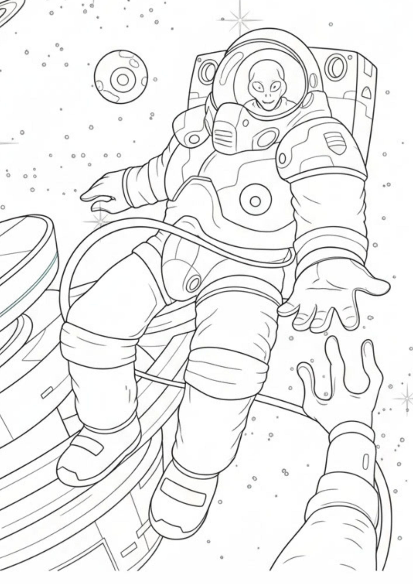Fun Space & Friendly Aliens Coloring Book for Kids (Ages 5–8)