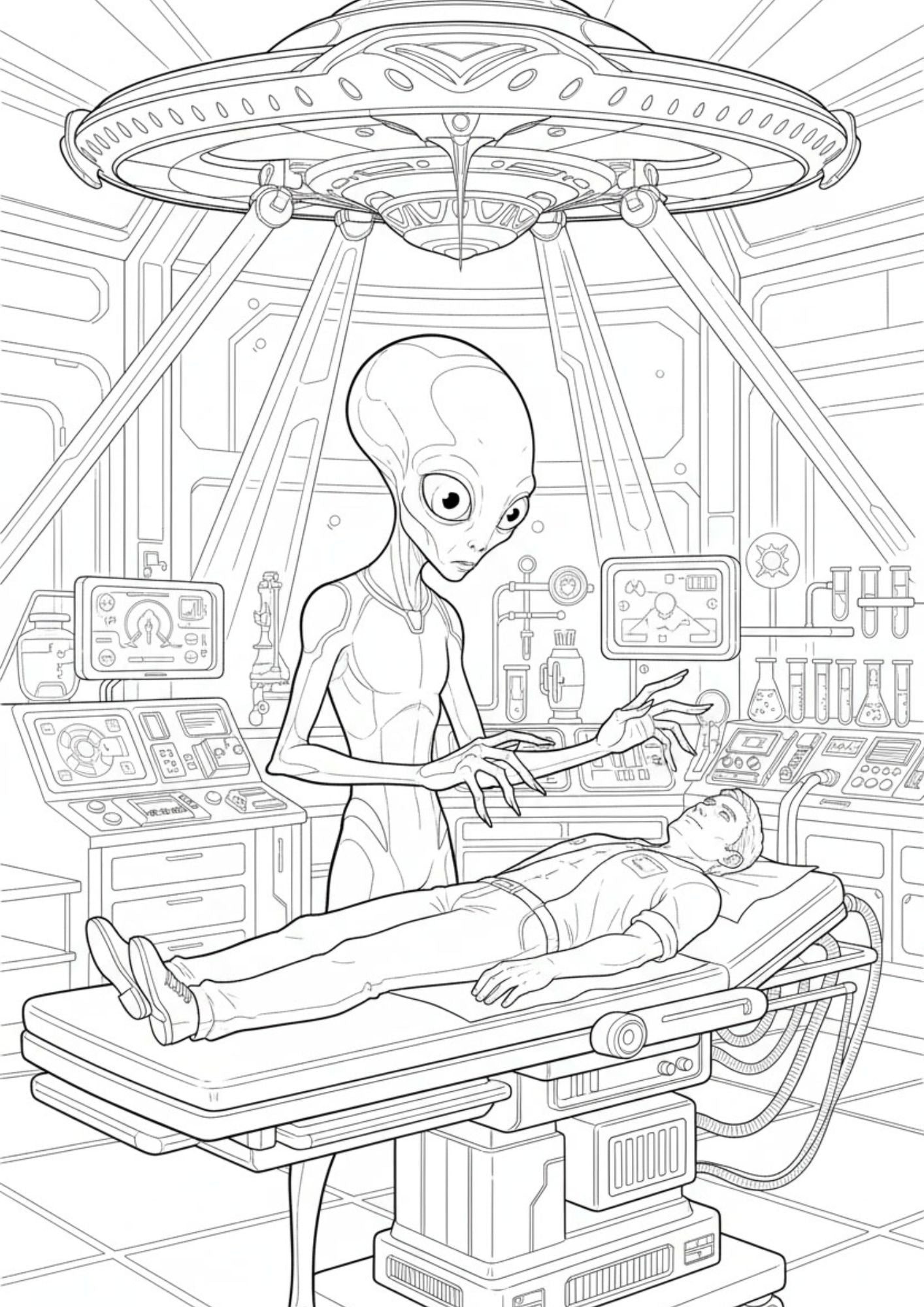 Alien Space Coloring Book for Ages 12–14