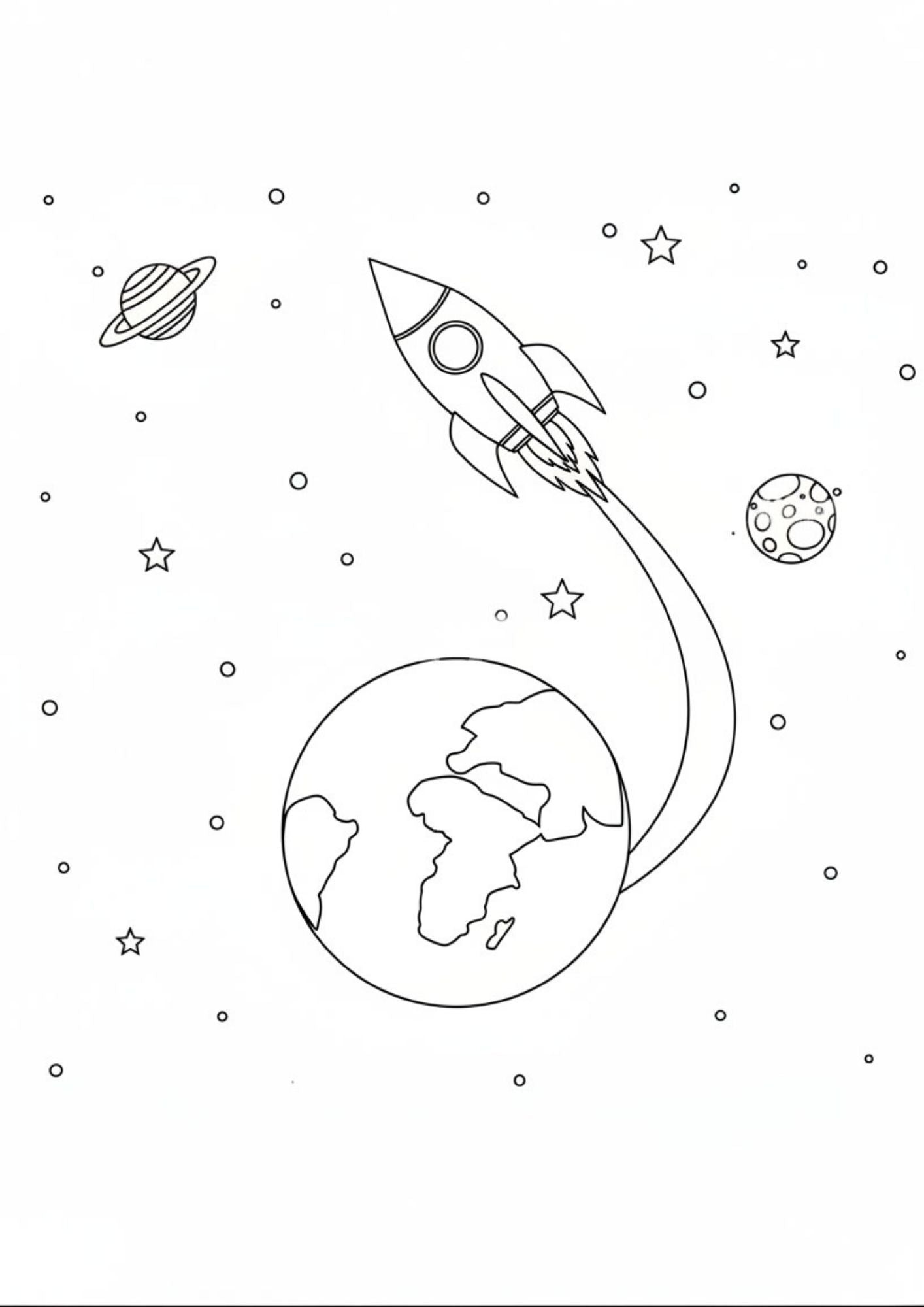 Fun Space & Friendly Aliens Coloring Book for Kids (Ages 5–8)