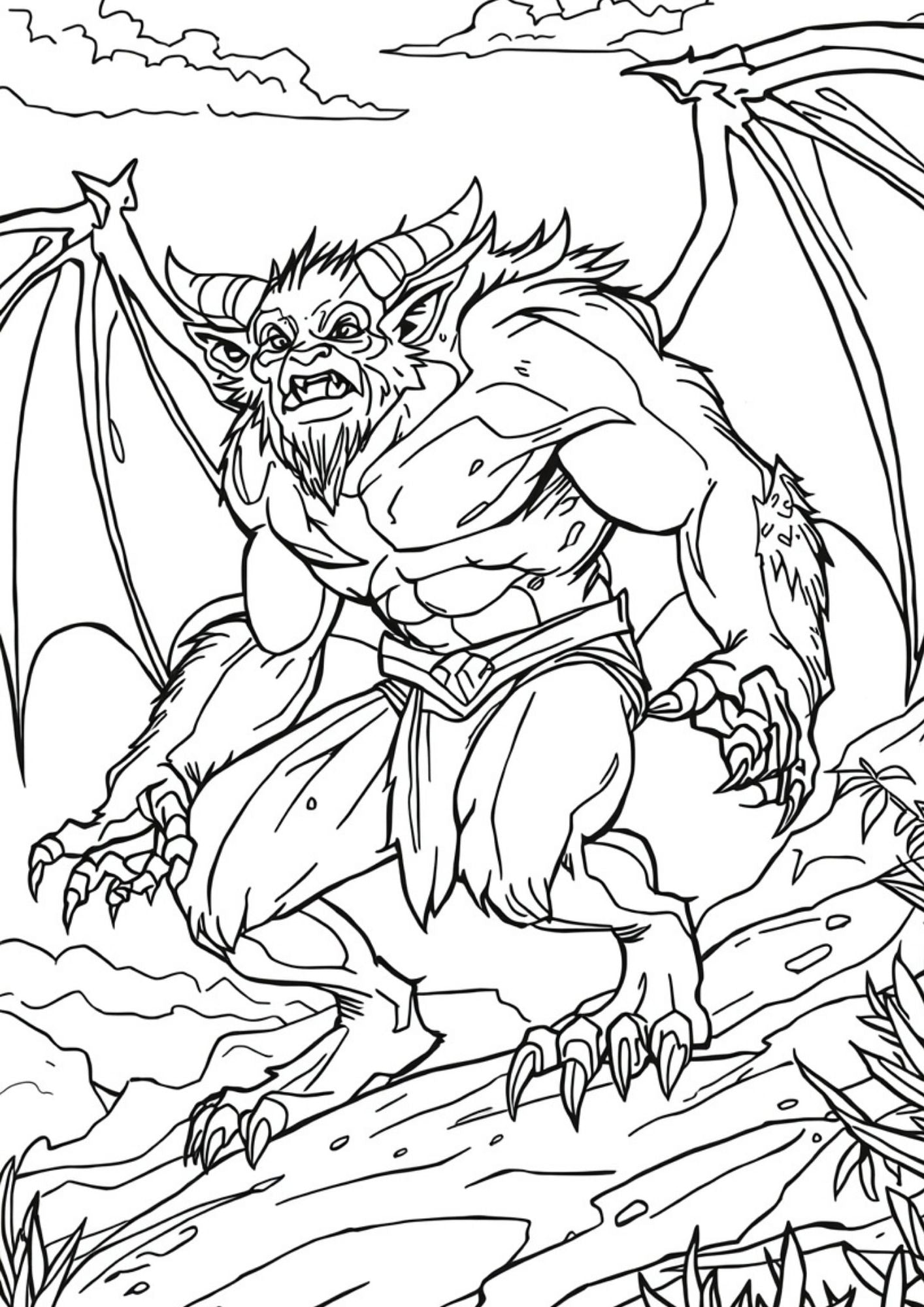 Epic Fantasy Creatures Coloring Book for Kids Ages 8–11