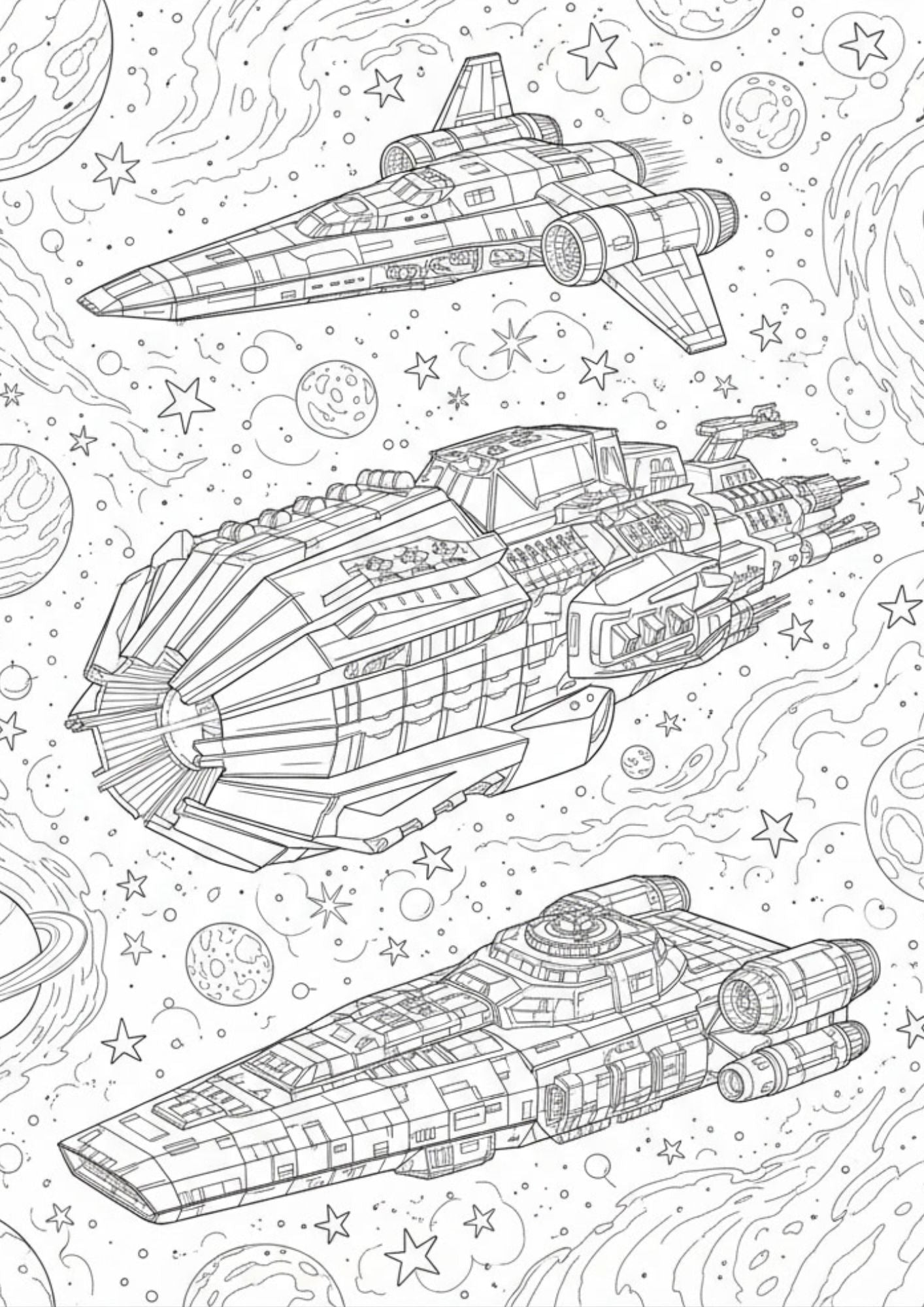 Alien Space Coloring Book for Ages 12–14