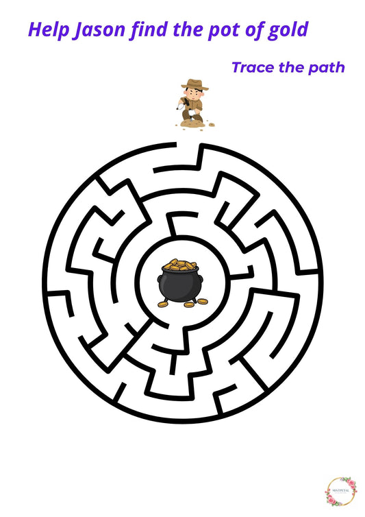 Kids Maze Printable Bundle – 4 Fun Tracing Games (Ages 4–6)