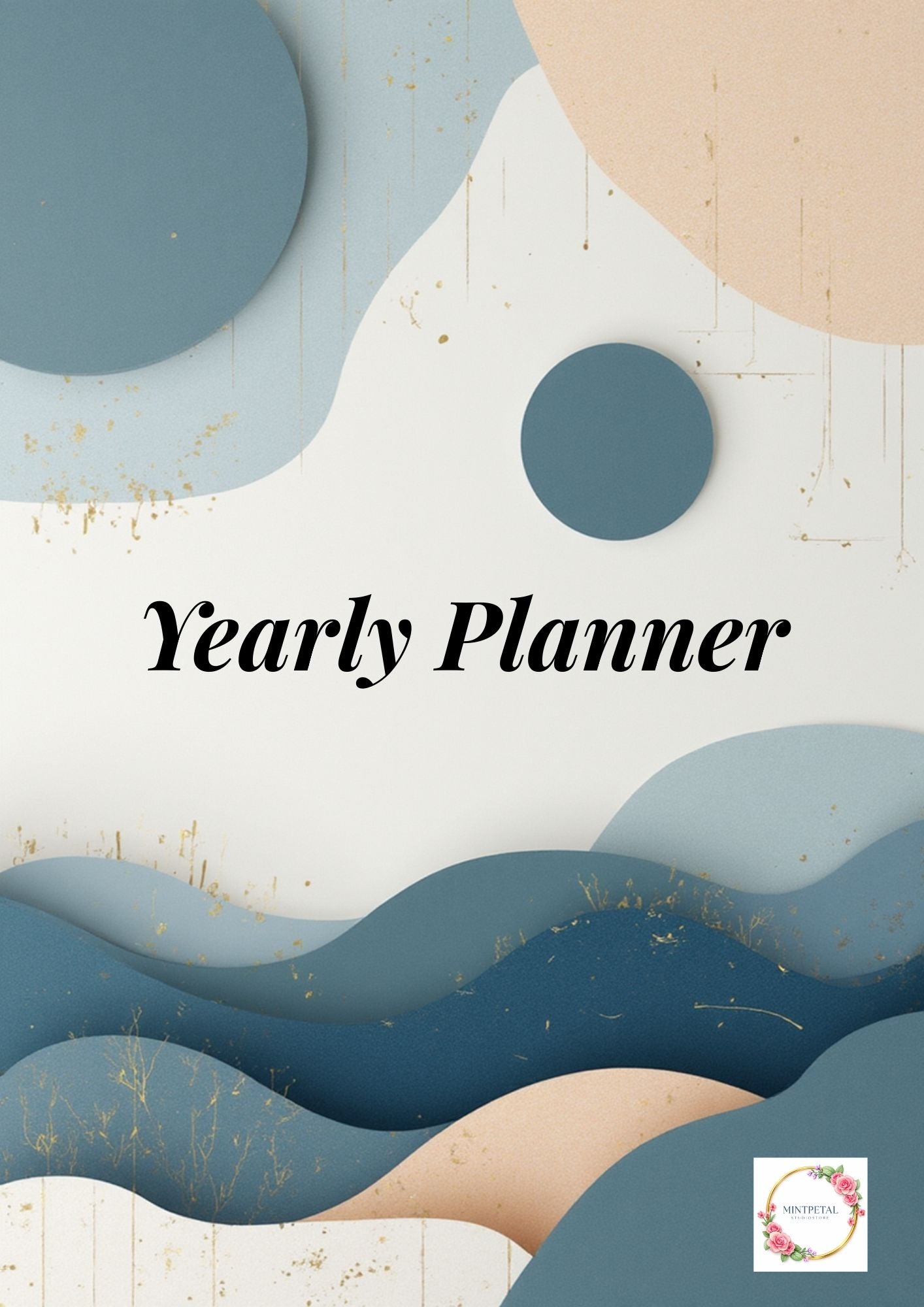 Art Style Yearly Work Planner | Abstract Design | Editable Canva Template & Printable PDF | Daily, Weekly & Monthly Planner