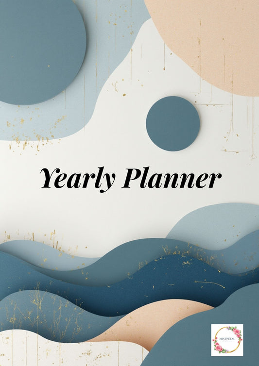 Art Style Yearly Work Planner | Abstract Design | Editable Canva Template & Printable PDF | Daily, Weekly & Monthly Planner