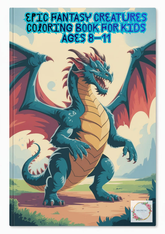 Epic Fantasy Creatures Coloring Book for Kids Ages 8–11
