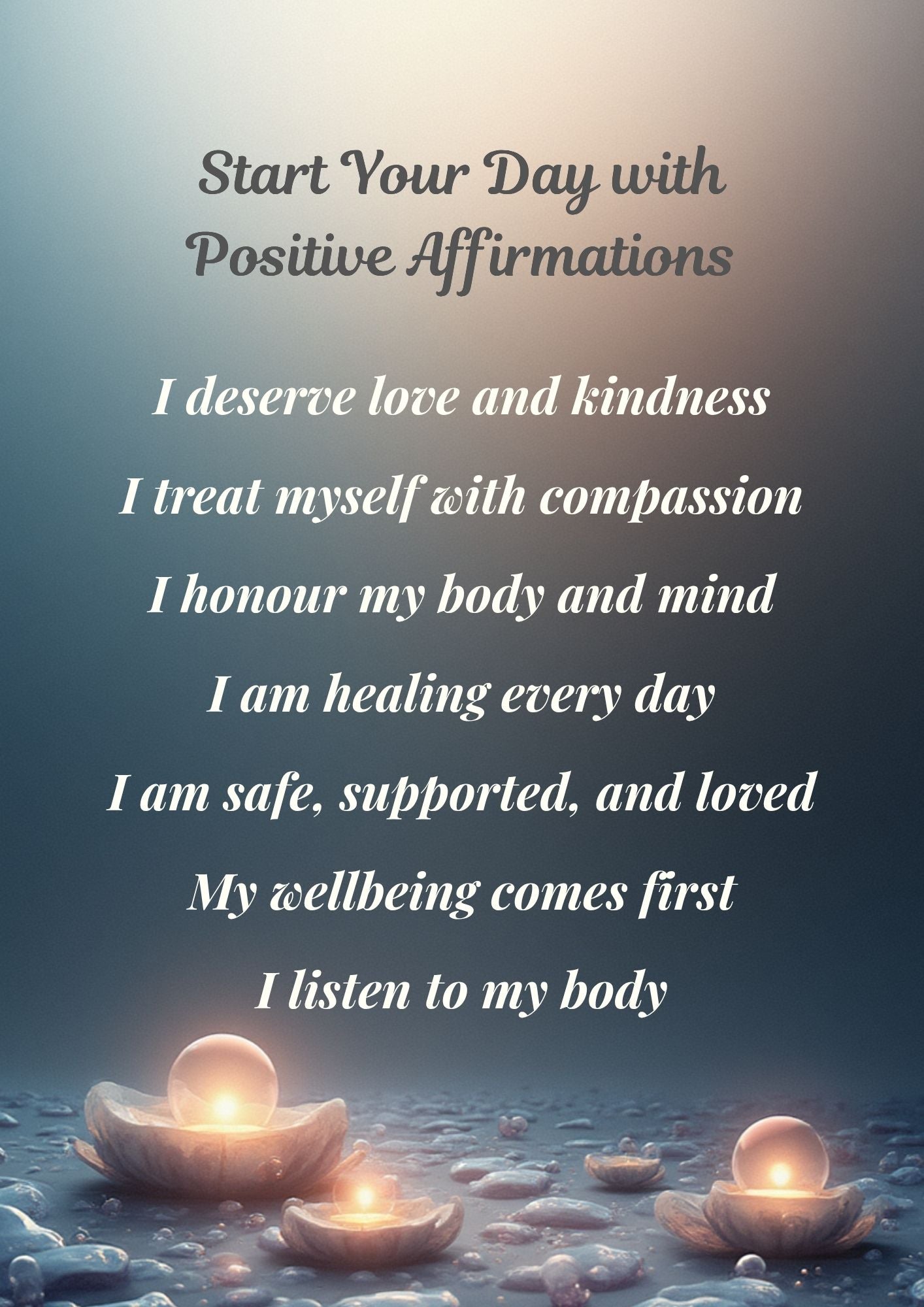 9.02 Self Love Affirmation Wall Art Set, Positive Morning Quotes, Healing Affirmations Printable, Mental Wellness Decor, Self Care Wall Art Bundle of 3