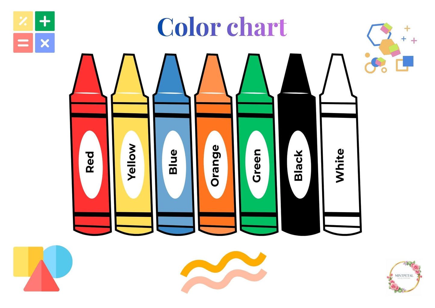 Color Chart for Kids | Printable Preschool & Kindergarten Learning Chart