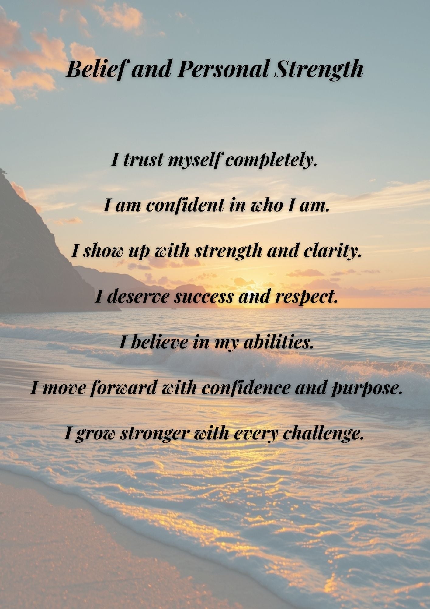 9.05 Confidence Affirmation Wall Art, Personal Strength Quotes, Self Belief Printable, Motivation Wall Art, Positive Mindset Decor