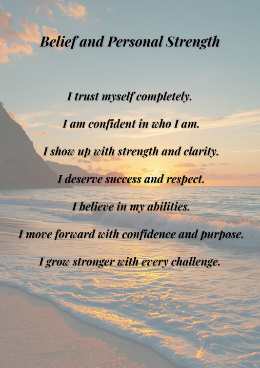 9.05 Confidence Affirmation Wall Art, Personal Strength Quotes, Self Belief Printable, Motivation Wall Art, Positive Mindset Decor