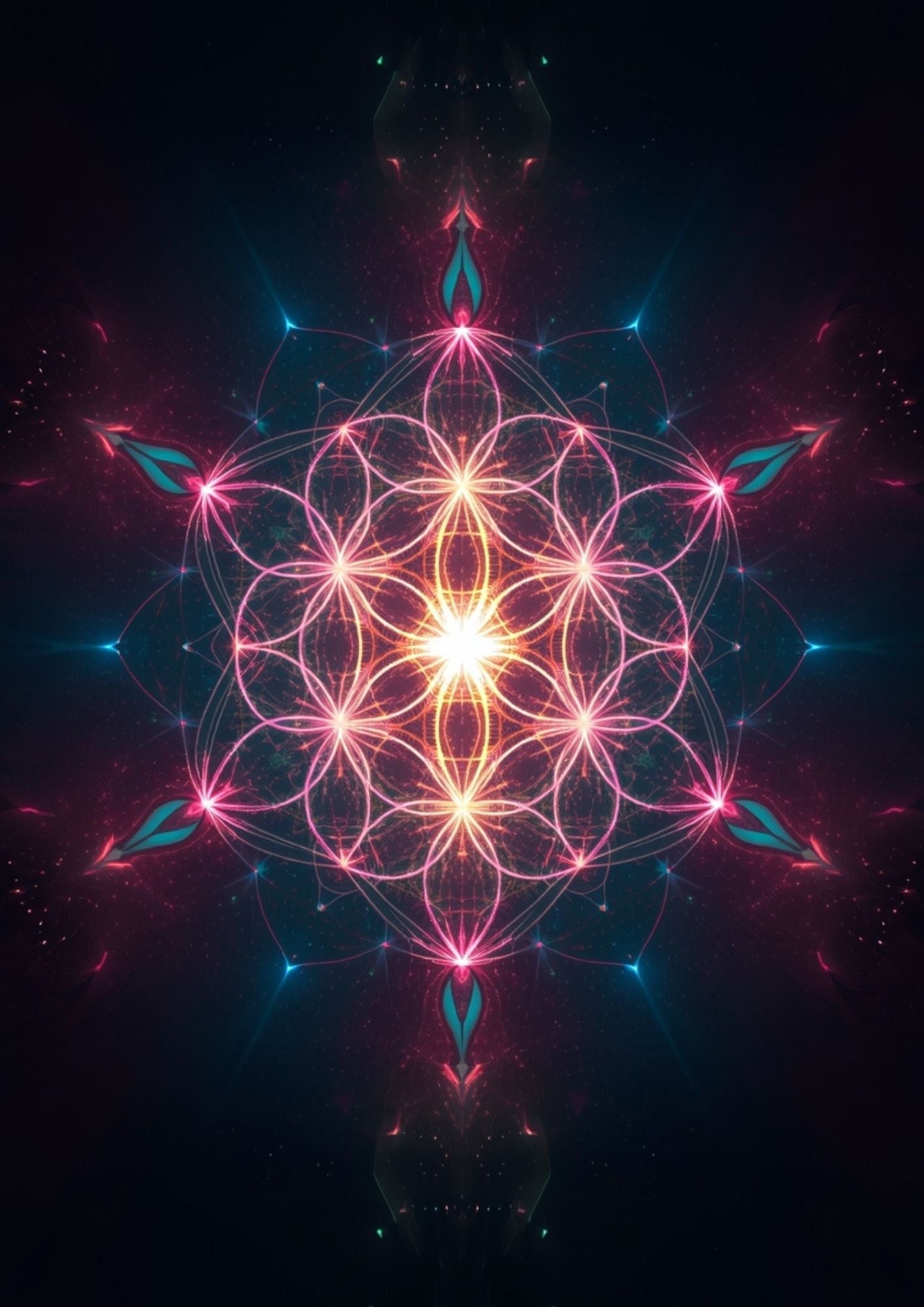 3. Sacred Geometry Light Mandala | Digital Wall Art | Spiritual Geometry Print | Meditation Art Download