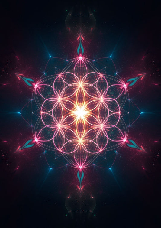 3. Sacred Geometry Light Mandala | Digital Wall Art | Spiritual Geometry Print | Meditation Art Download