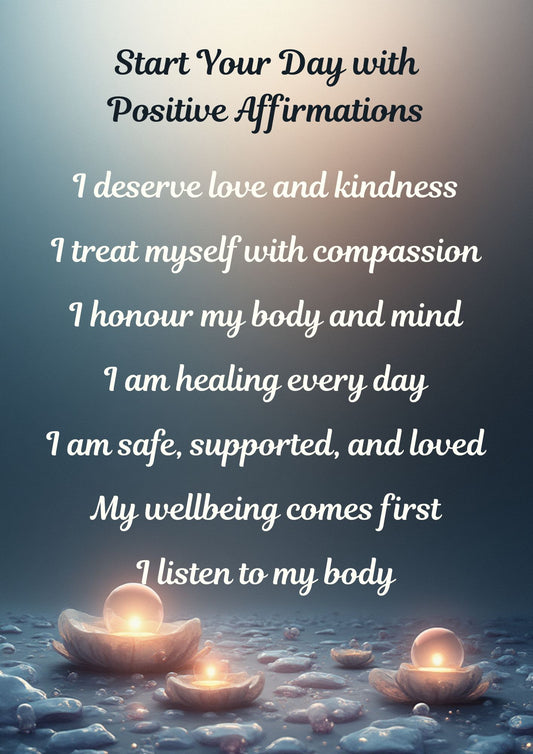 Self Love Affirmations Set – Candle Theme | Calming Daily Positive Affirmations | Printable Wall Art 02