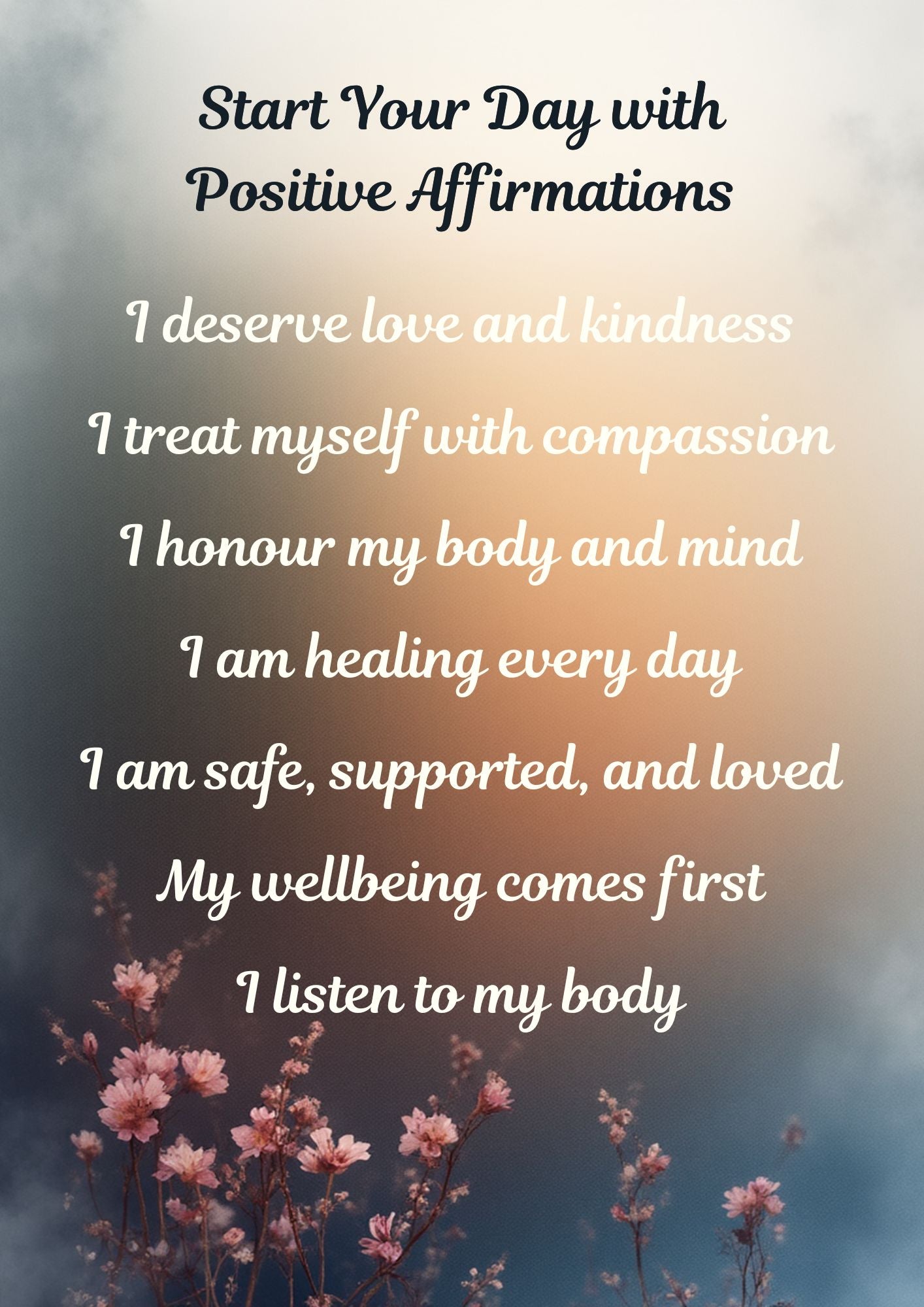 Daily Positive Affirmations – Self Love 3 Print Set-Set01