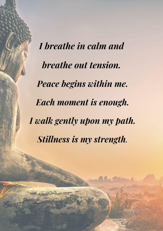 9.01 Buddha Affirmation Wall Art Set, Mindfulness Prints, Meditation Quotes, Spiritual Calm Decor, Zen Printable Art, Peaceful Home Decor Bundle