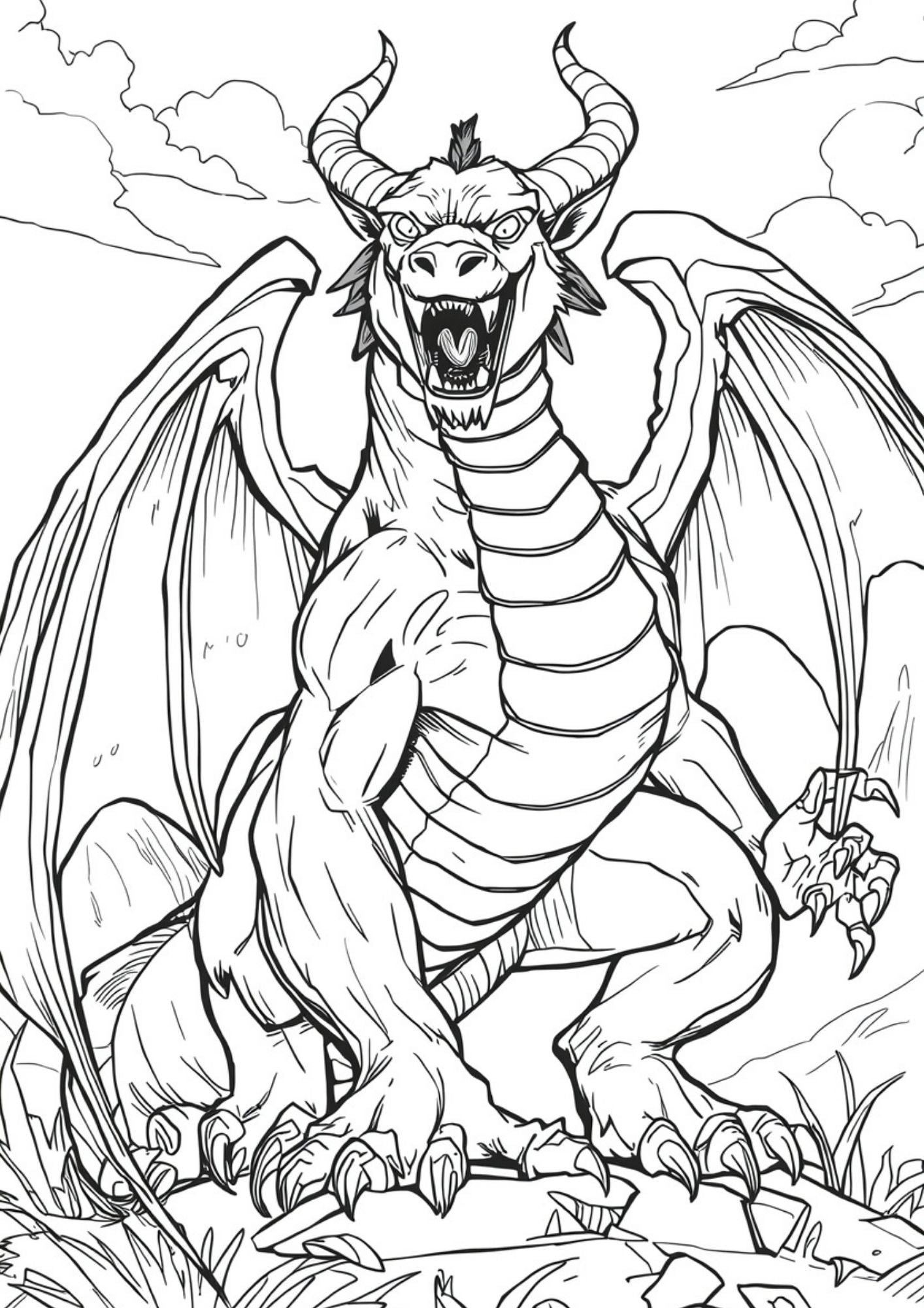 Epic Fantasy Creatures Coloring Book for Kids Ages 8–11