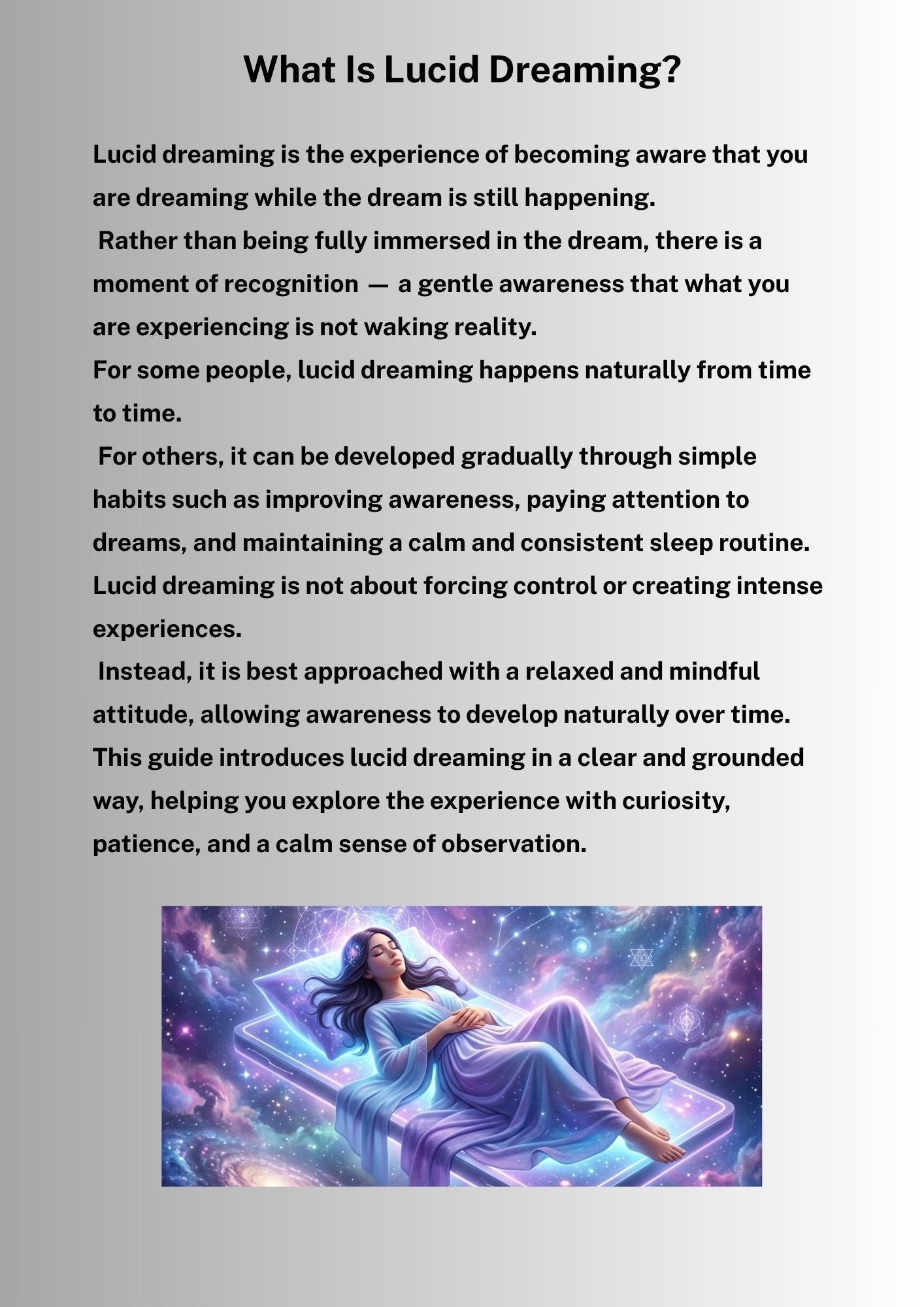 14.06 "12 Pages" Lucid Dreaming – A Beginner’s Guide to Awareness & Conscious Sleep | Dream Awareness, Mindfulness & Reflection, Digital Download