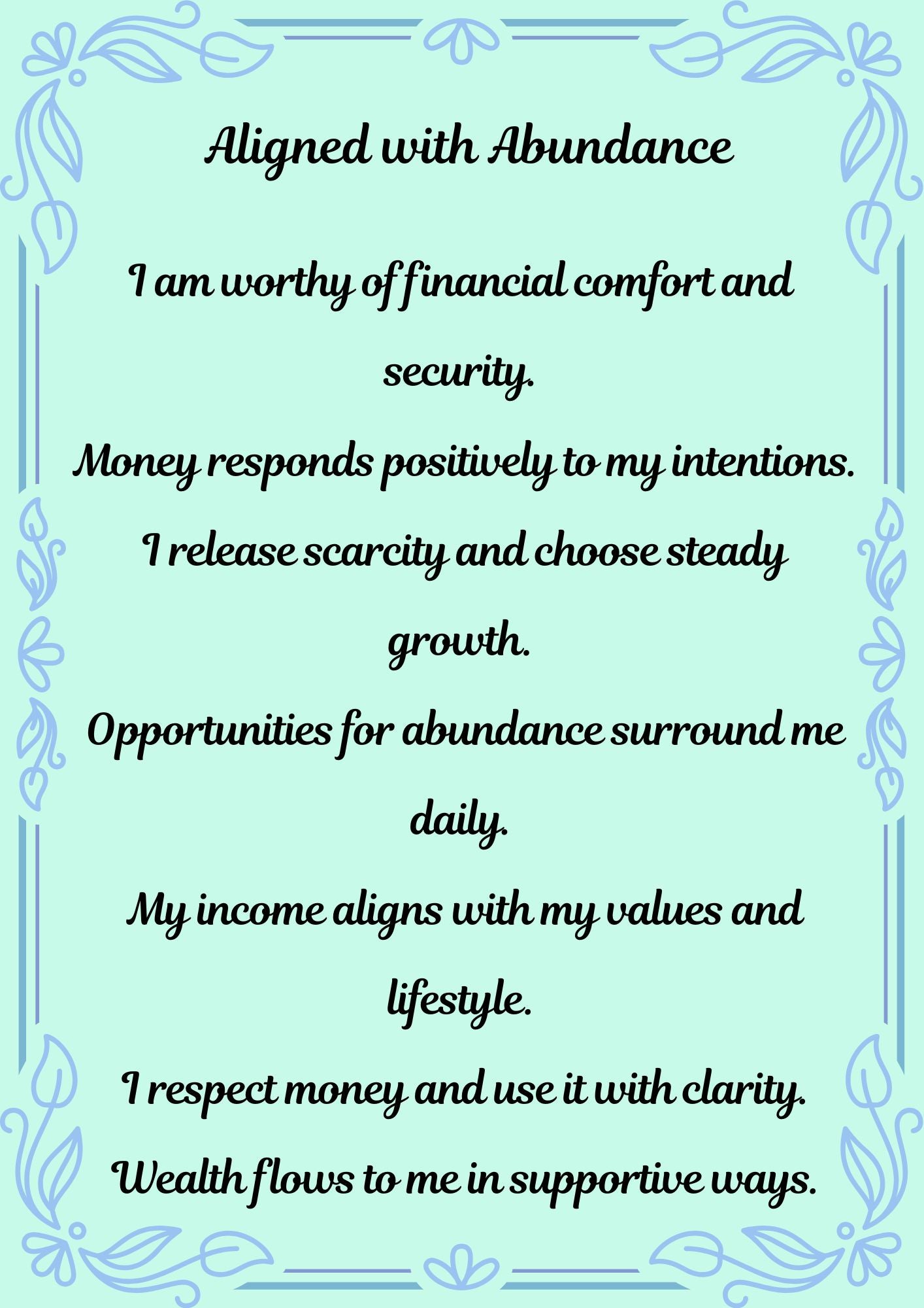 Prosperity & Money Affirmations | 3 Printable Wall Art Set (Minimalist, Calm Wealth Mindset)