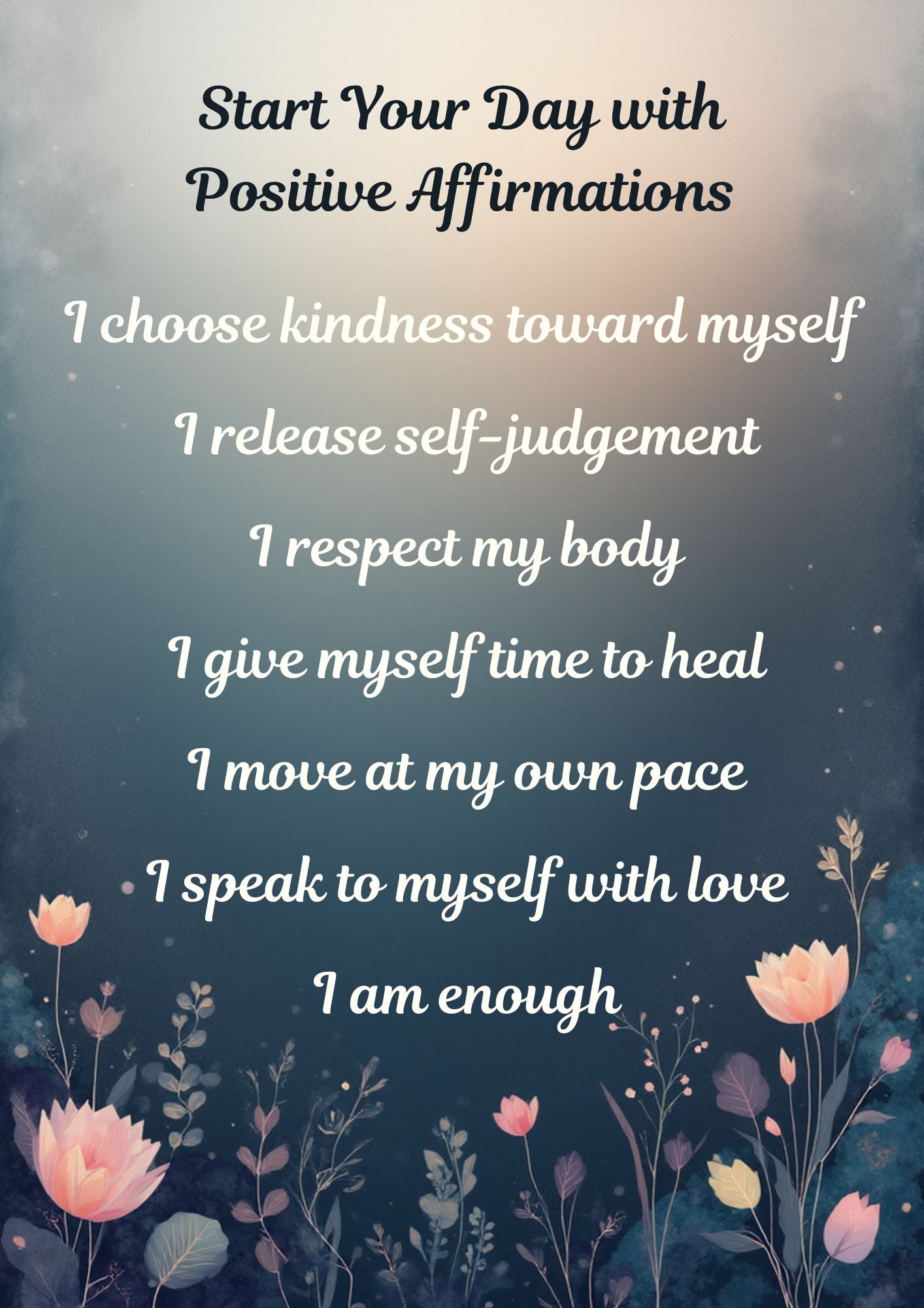 Daily Positive Affirmations – Self Love 3 Print Set-Set01