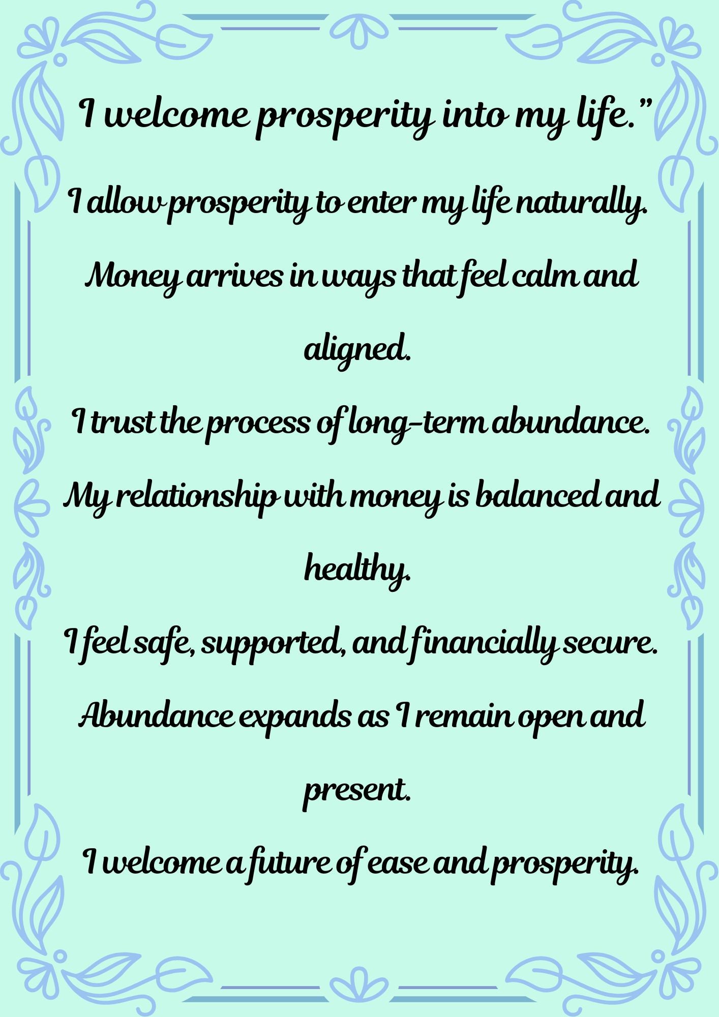 Prosperity & Money Affirmations | 3 Printable Wall Art Set (Minimalist, Calm Wealth Mindset)