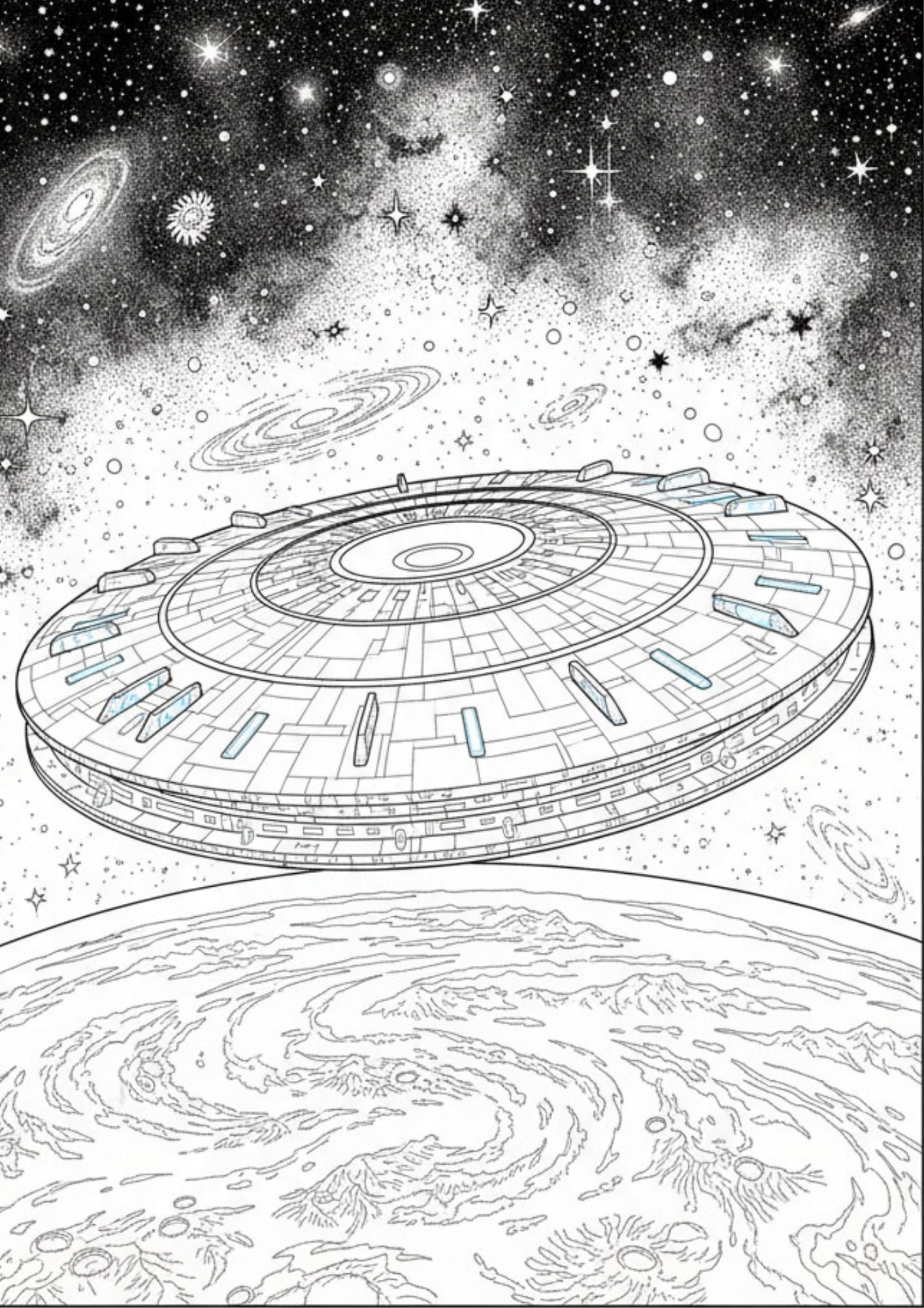 Alien Space Coloring Book for Ages 12–14