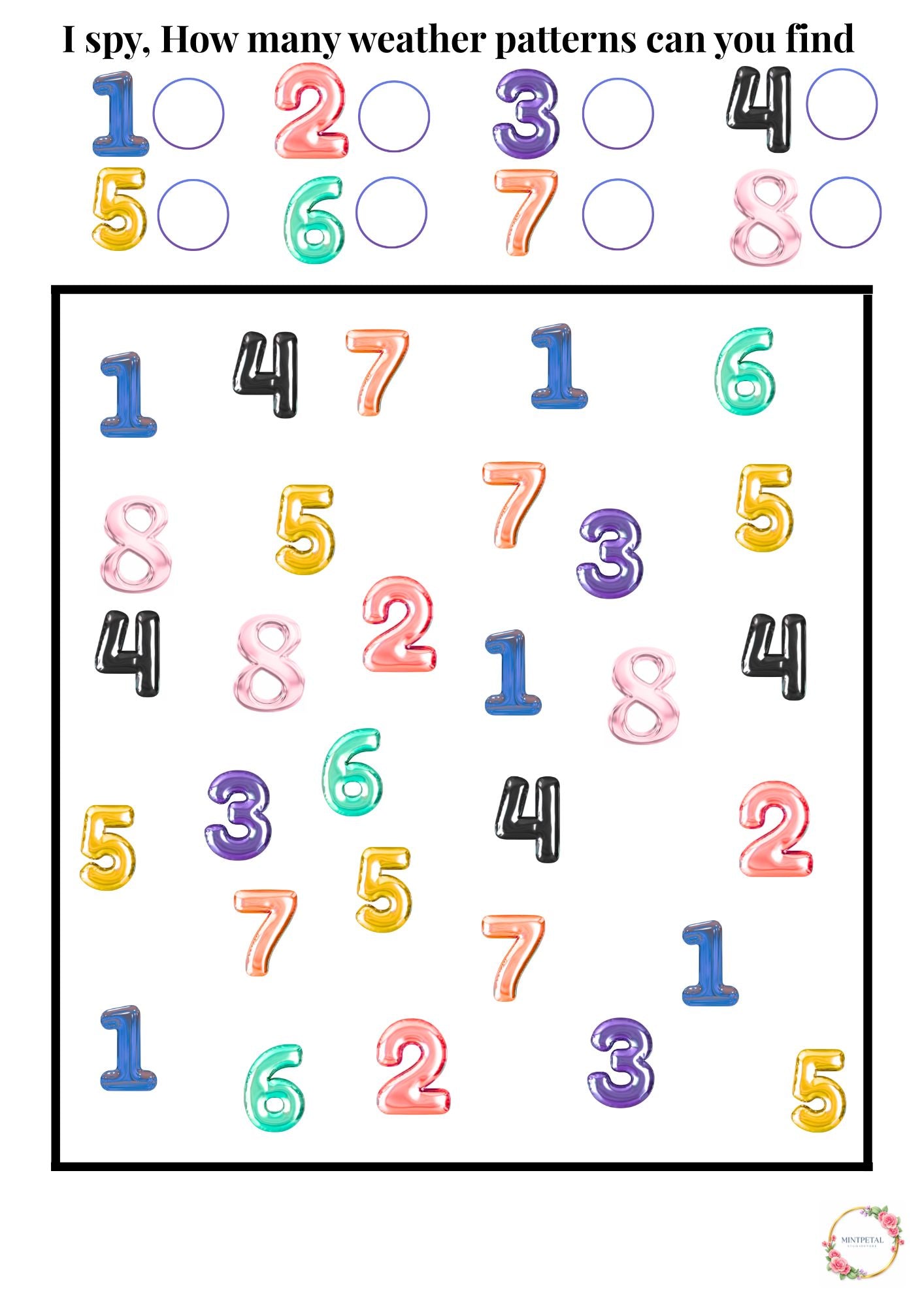 8.11 "9 Pages of" I Spy Activity Book for Kids Ages 3–6 – Fun Counting, Matching & Learning Games