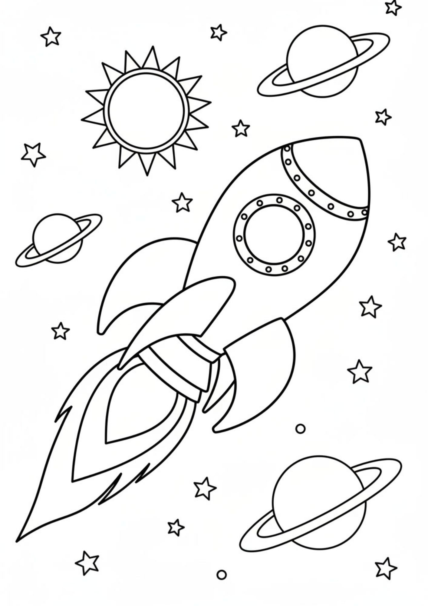 Fun Space & Friendly Aliens Coloring Book for Kids (Ages 5–8)