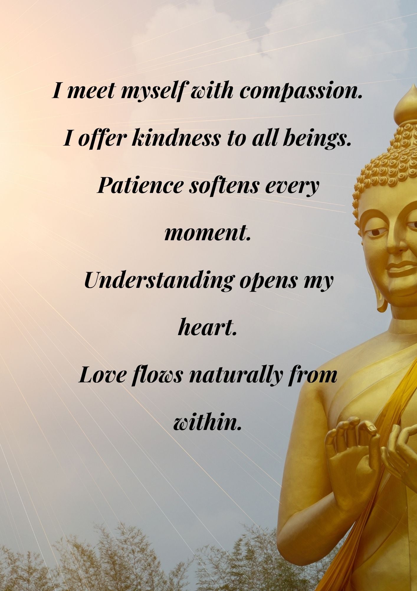 9.01 Buddha Affirmation Wall Art Set, Mindfulness Prints, Meditation Quotes, Spiritual Calm Decor, Zen Printable Art, Peaceful Home Decor Bundle