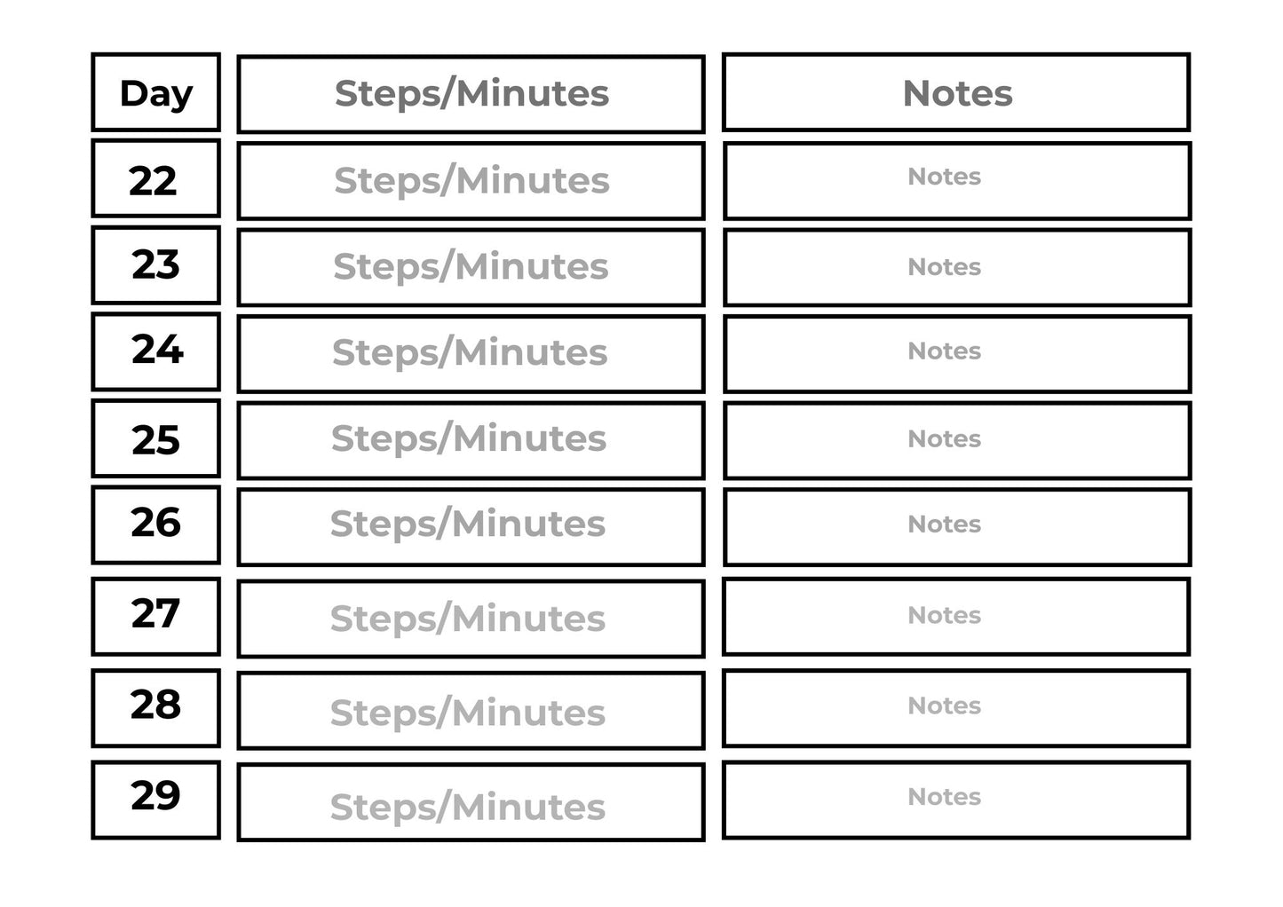 30-Day Walking Challenge | Printable Walking Tracker & Editable Canva Template