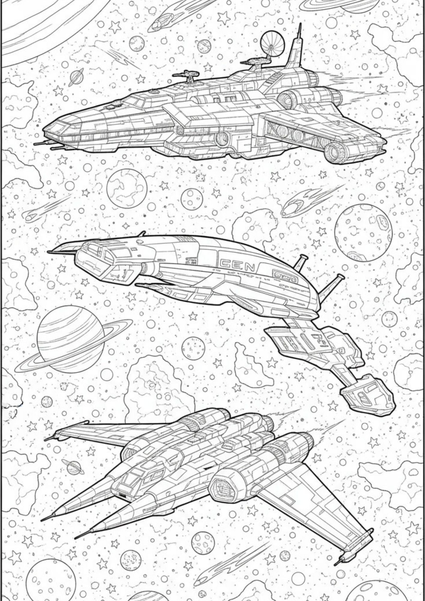 Alien Space Coloring Book for Ages 12–14