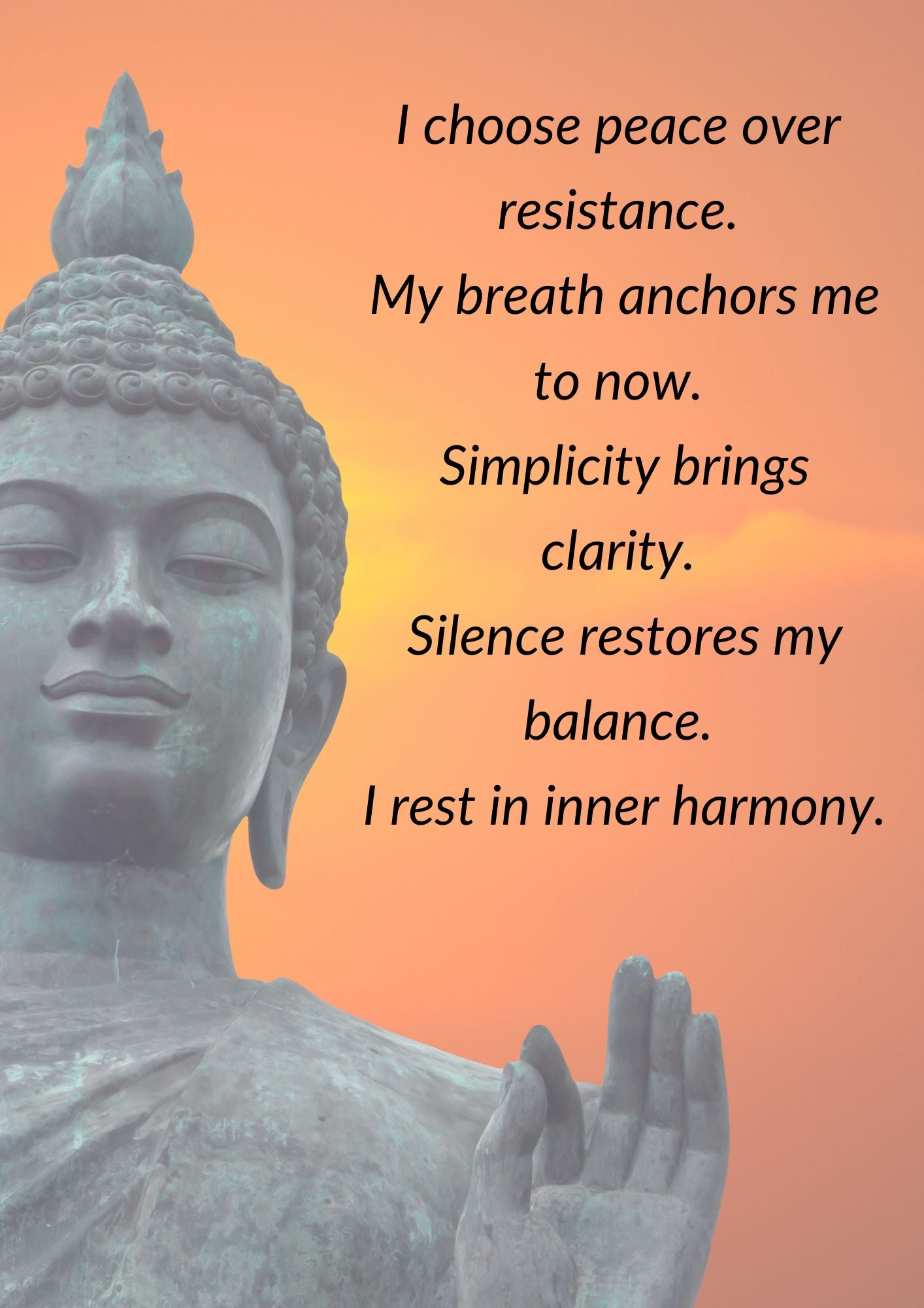 Buddha-Inspired Mindfulness Affirmations | Set of 5 Calm & Peaceful Printable Wall Art