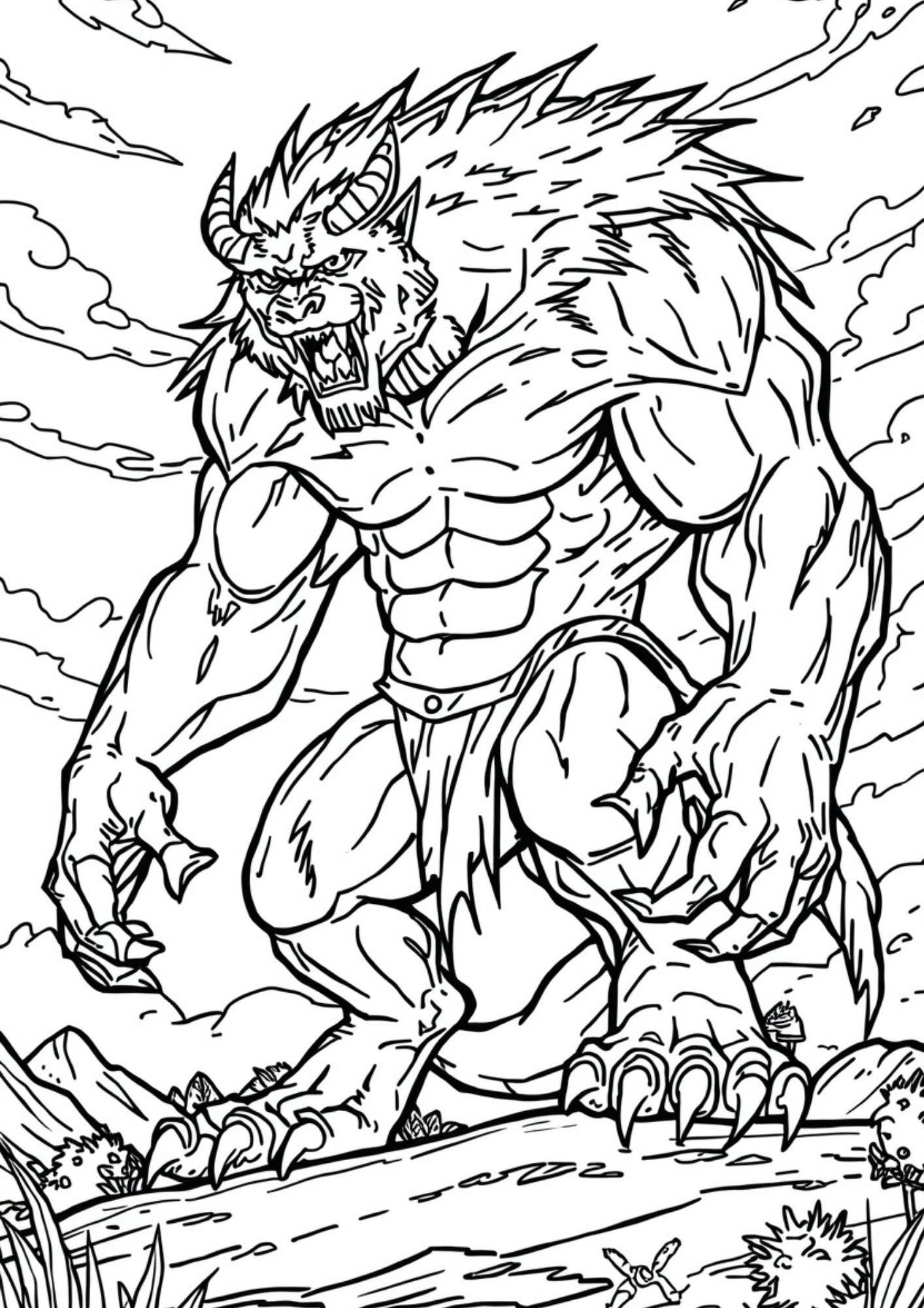 Epic Fantasy Creatures Coloring Book for Kids Ages 8–11